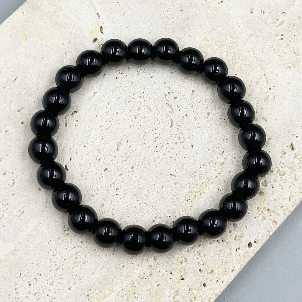 Black Onyx Stone Stretch Bracelet B1875-4MM