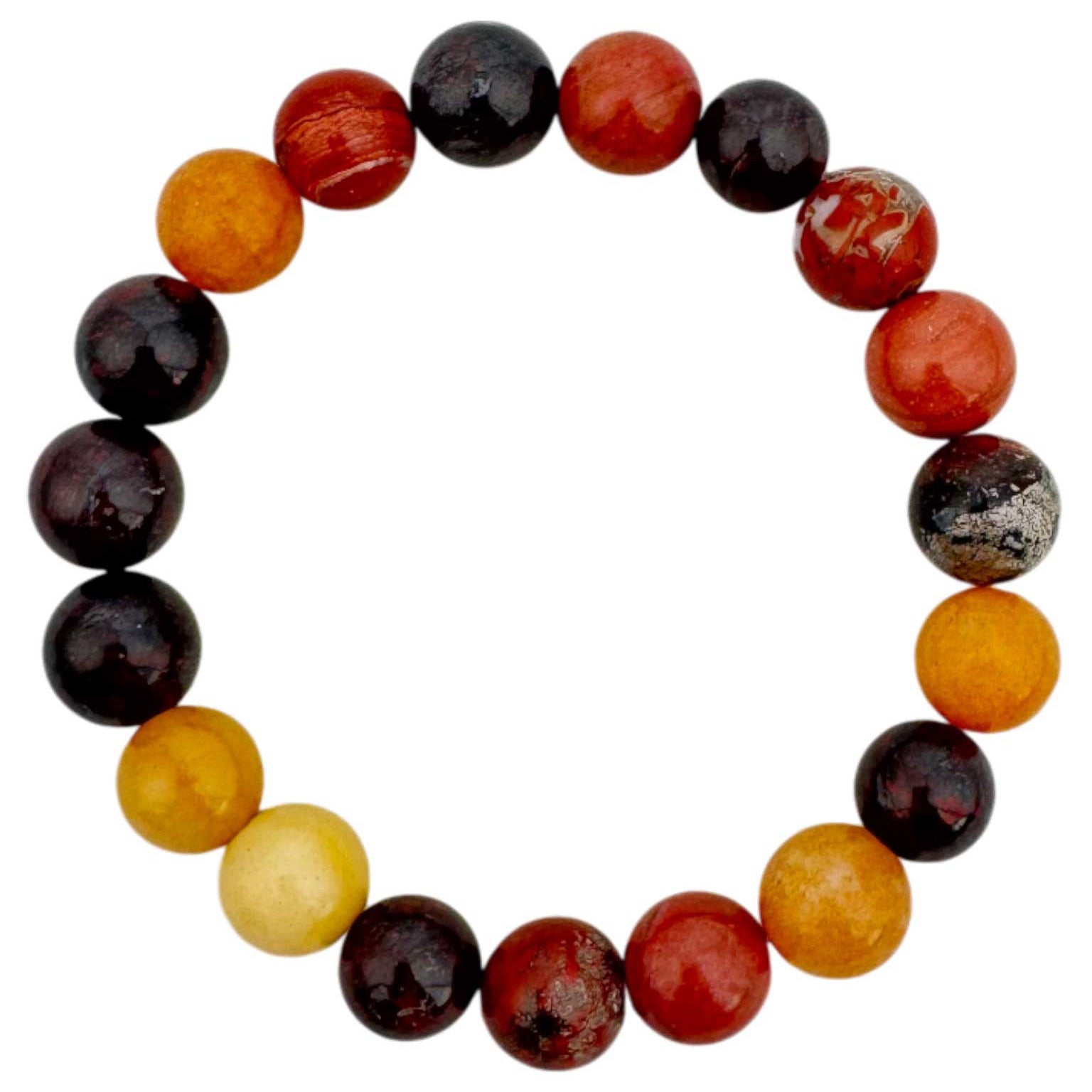 Muddy Jasper Stone Stretch Bracelet B1967-12MM