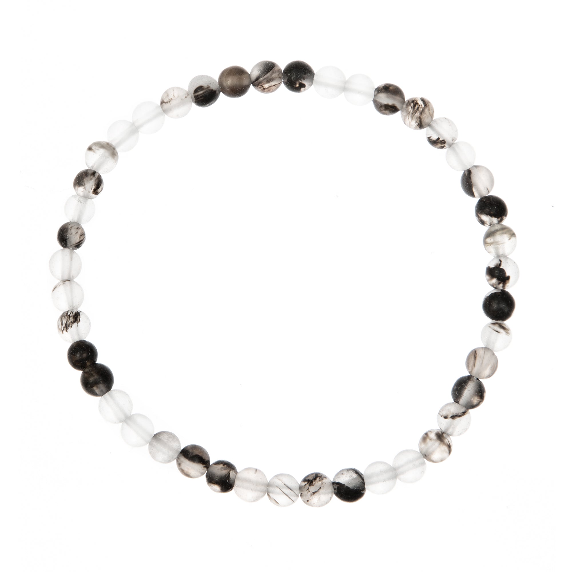 Watermelon Black Matte Stretch Stone Bracelet B1970-4MM