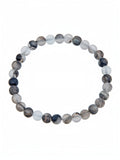 Watermelon Black Matte Stretch Stone Bracelet B1970-6MM