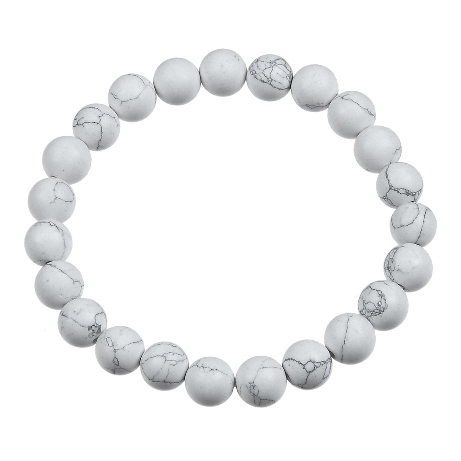 Composed Howlite Stretch Bracelet B1971-8MM