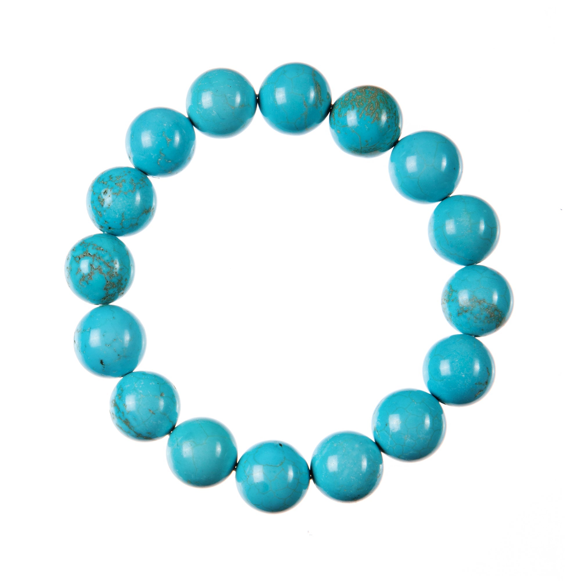 Crack Turquoise Stone Stretch Bracelet B1976-12MM
