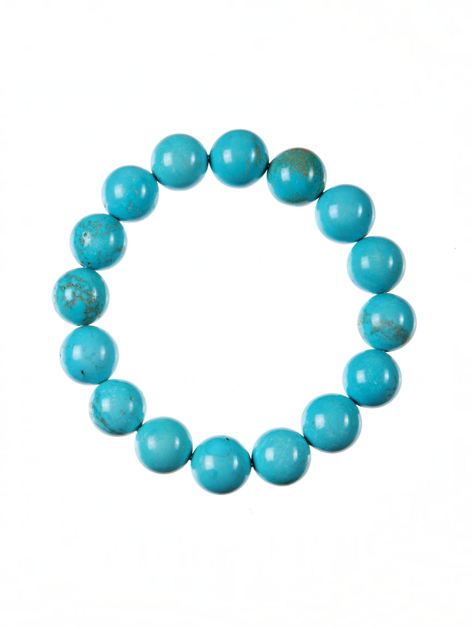 Crack Turquoise Stone Stretch Bracelet B1976-12MM