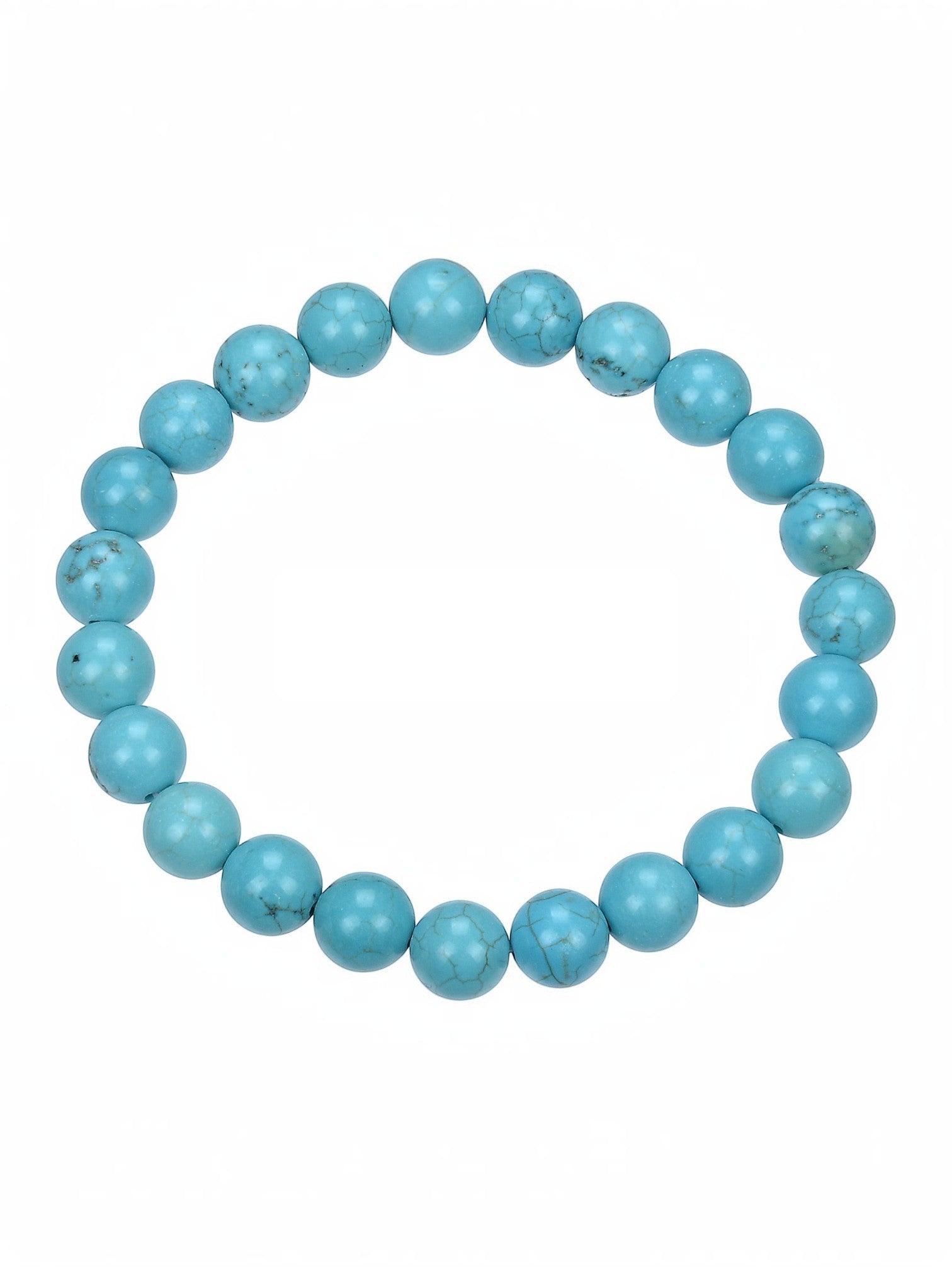 Crack Turquoise Stone Stretch Bracelet B1976-10MM