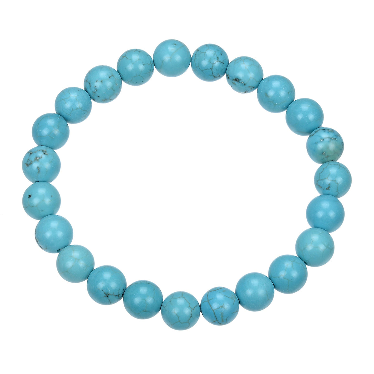 Crack Turquoise Stone Stretch Bracelet B1976-10MM