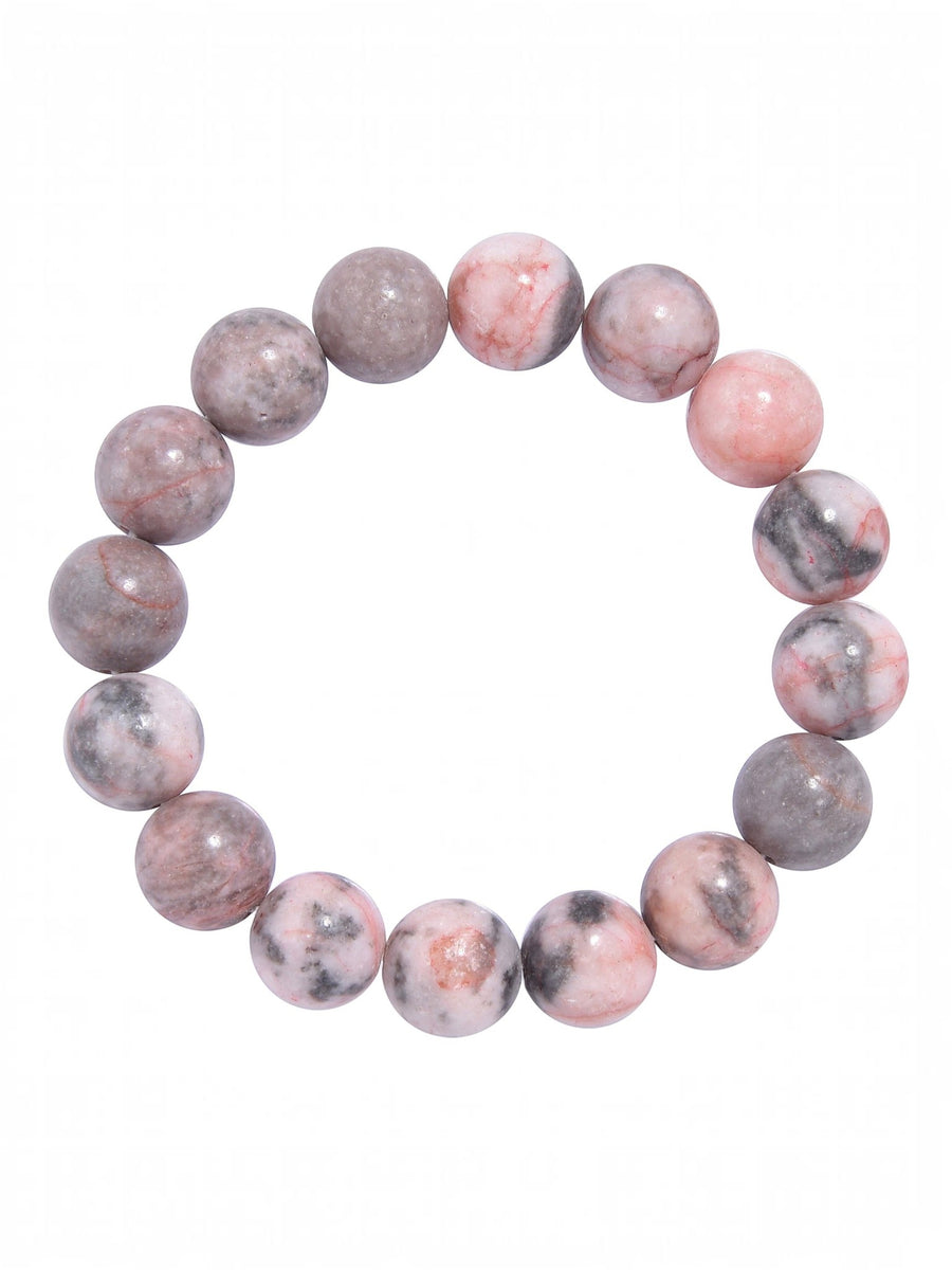 Colored Rhodonite Stone Stretch Bracelet B1979-12MM