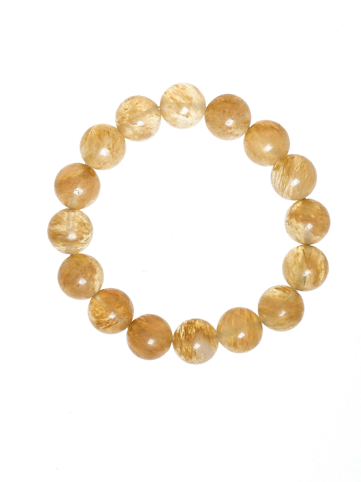 Citrine Quartz  Stone Stretch Bracelet B1981-12MM