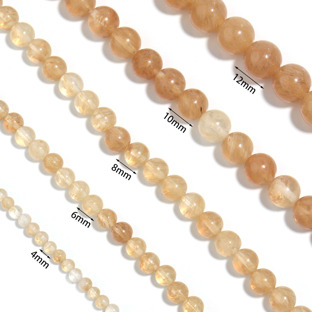 Golden Jade Stone Stretch Bracelet B1993-4MM