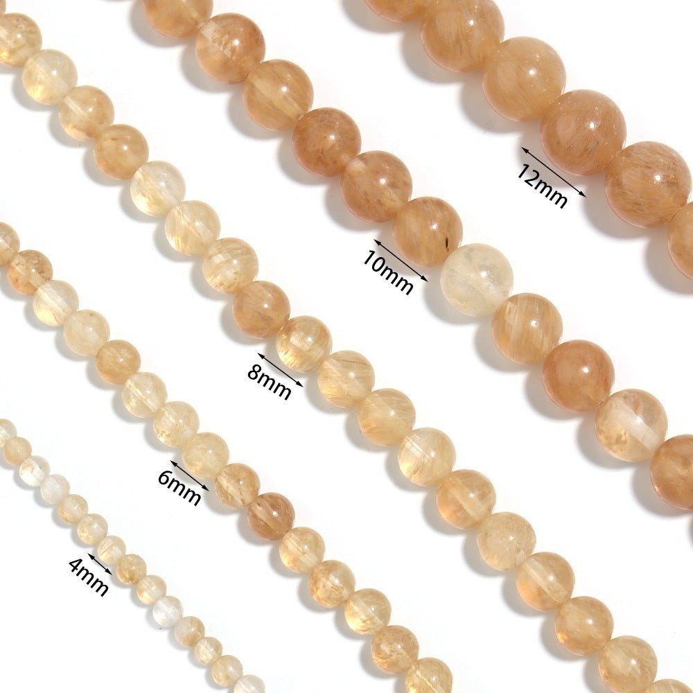 Golden Jade Stone Stretch Bracelet B1993-10MM