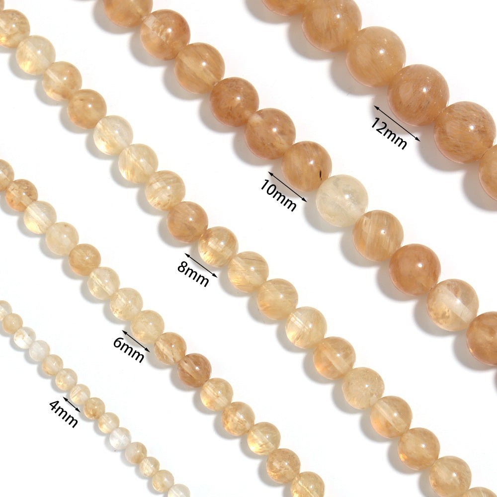 Citrine Quartz  Stone Stretch Bracelet B1981-4MM