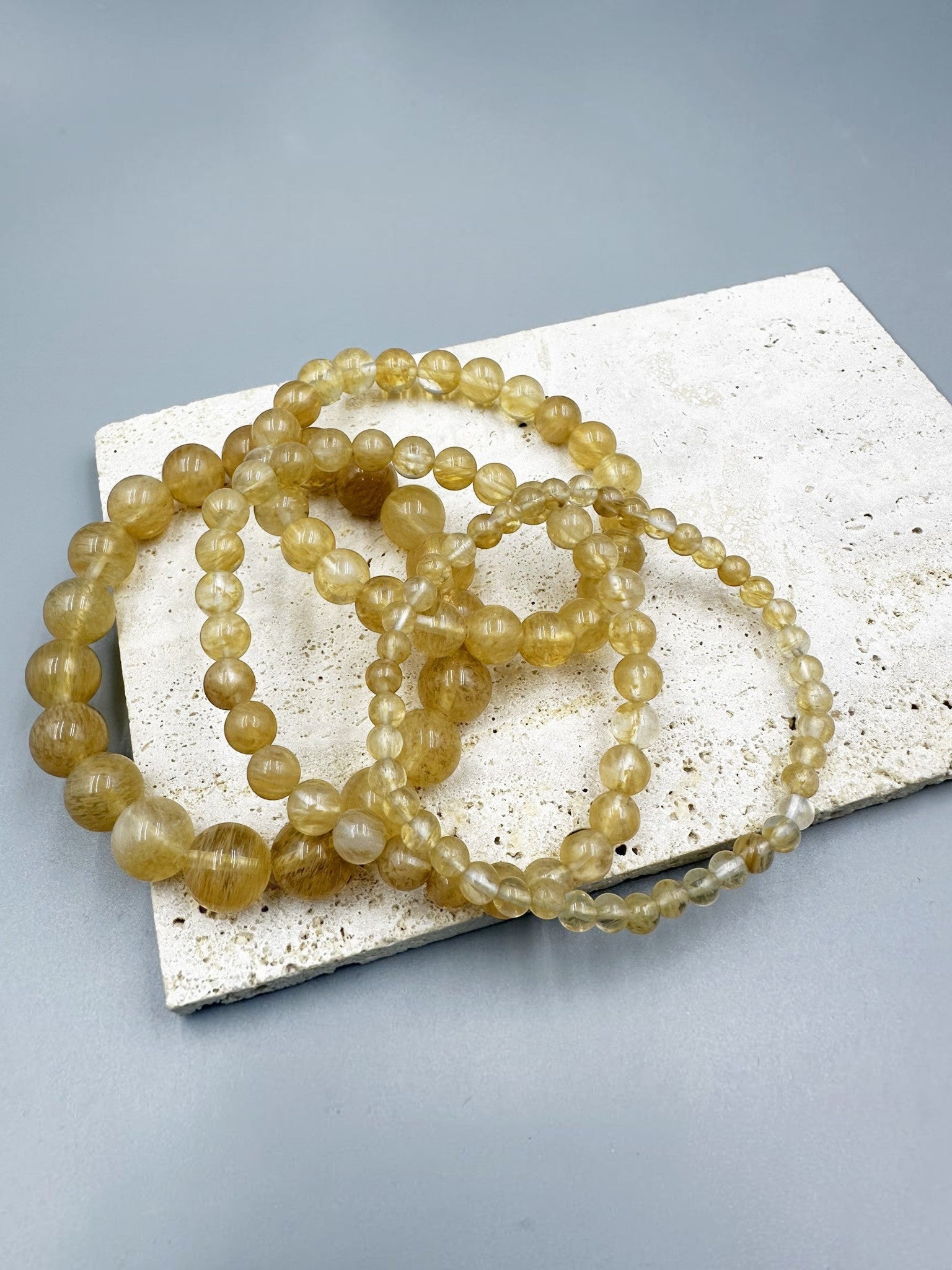 Citrine Quartz  Stone Stretch Bracelet B1981-10MM