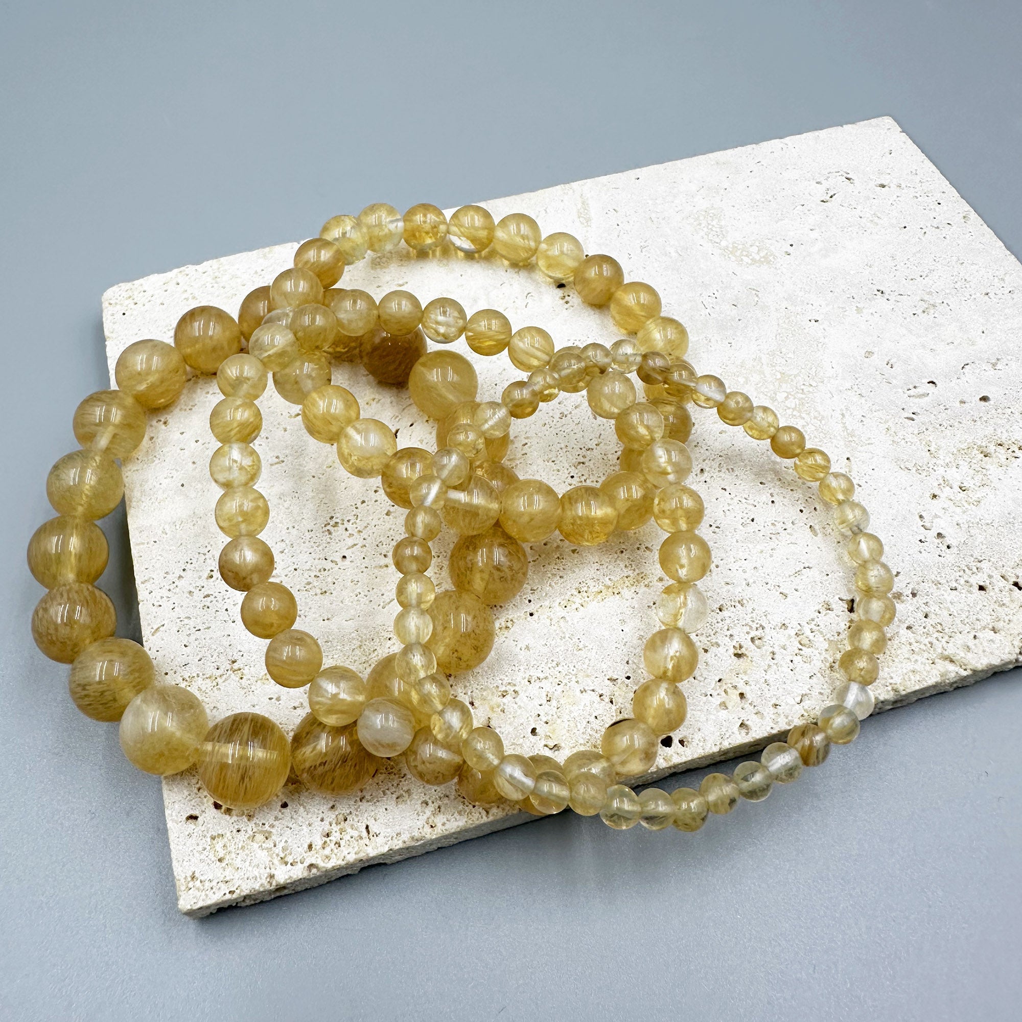 Citrine Quartz  Stone Stretch Bracelet B1981-10MM