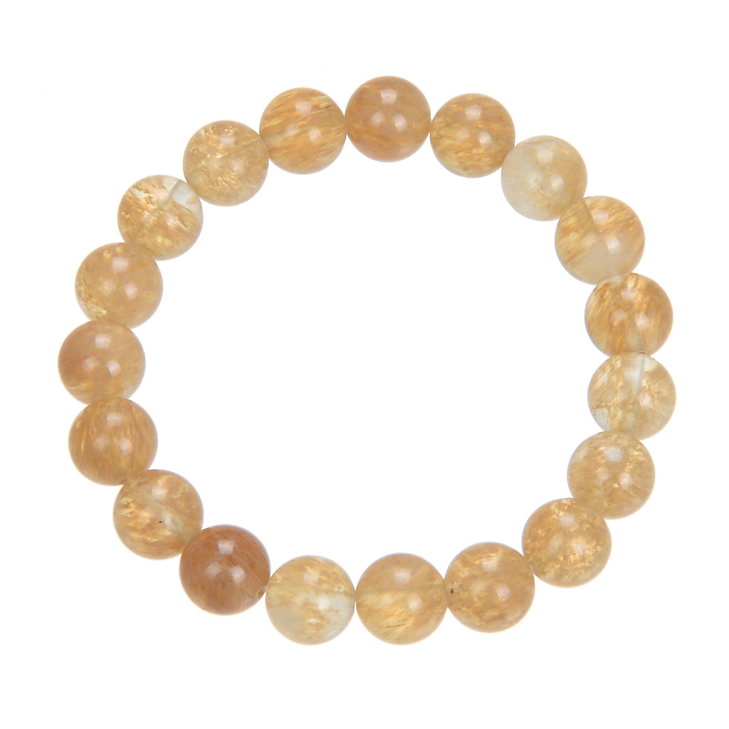Citrine Quartz  Stone Stretch Bracelet B1981-12MM