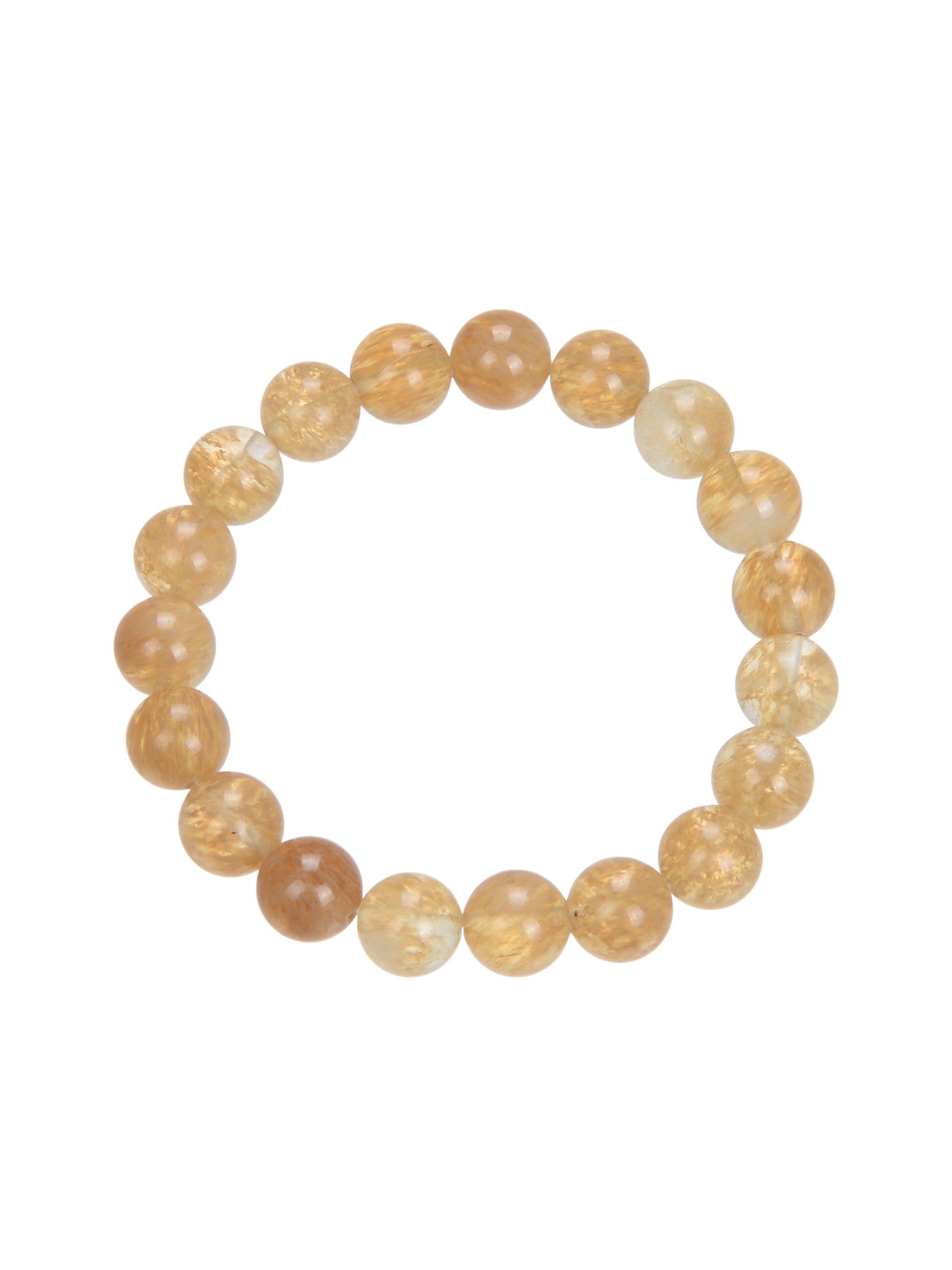 Citrine Quartz  Stone Stretch Bracelet B1981-10MM