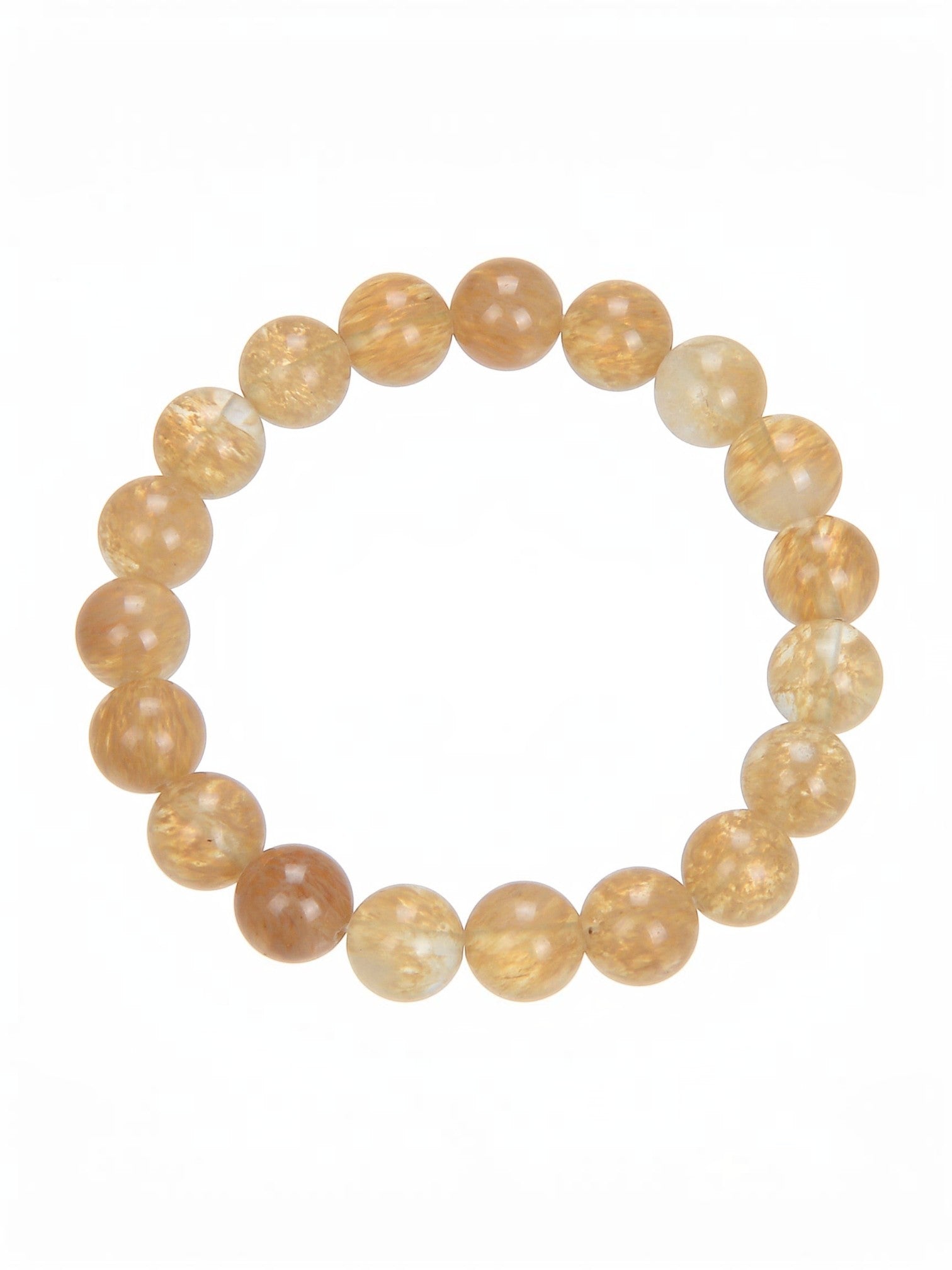 Citrine Quartz  Stone Stretch Bracelet B1981-4MM