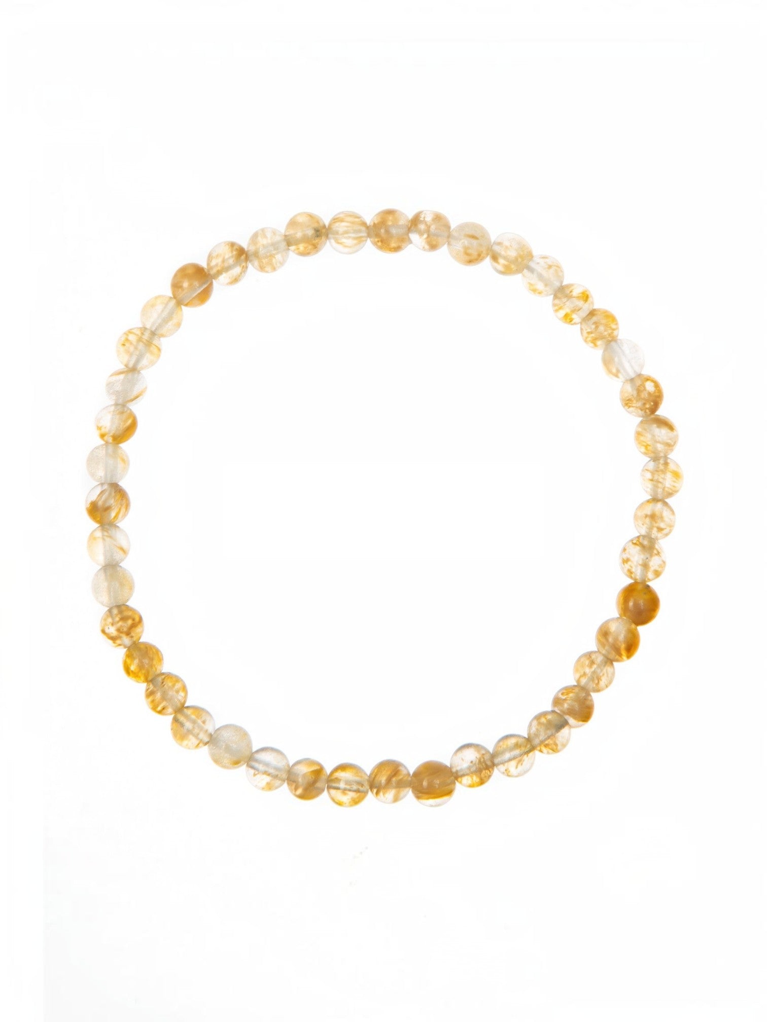 Citrine Quartz  Stone Stretch Bracelet B1981-4MM