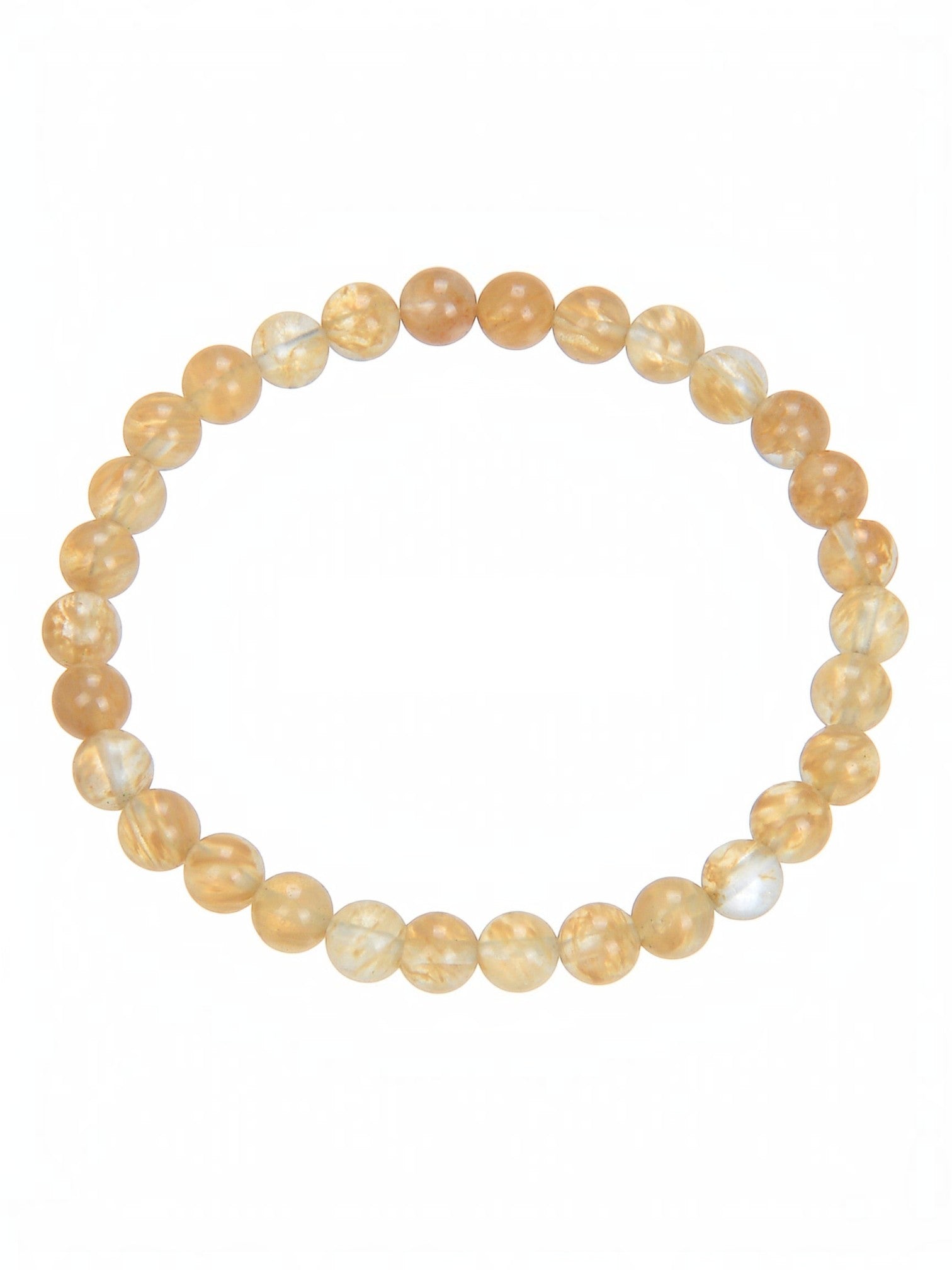 Citrine Quartz  Stone Stretch Bracelet B1981-4MM