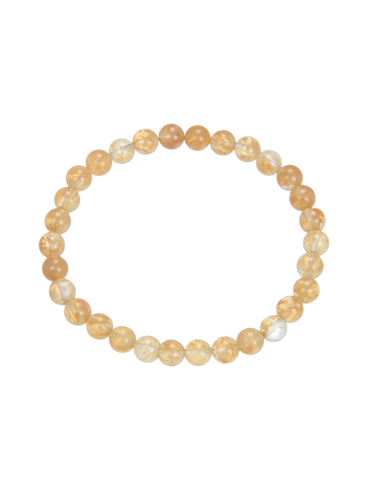 Citrine Quartz  Stone Stretch Bracelet B1981-6MM