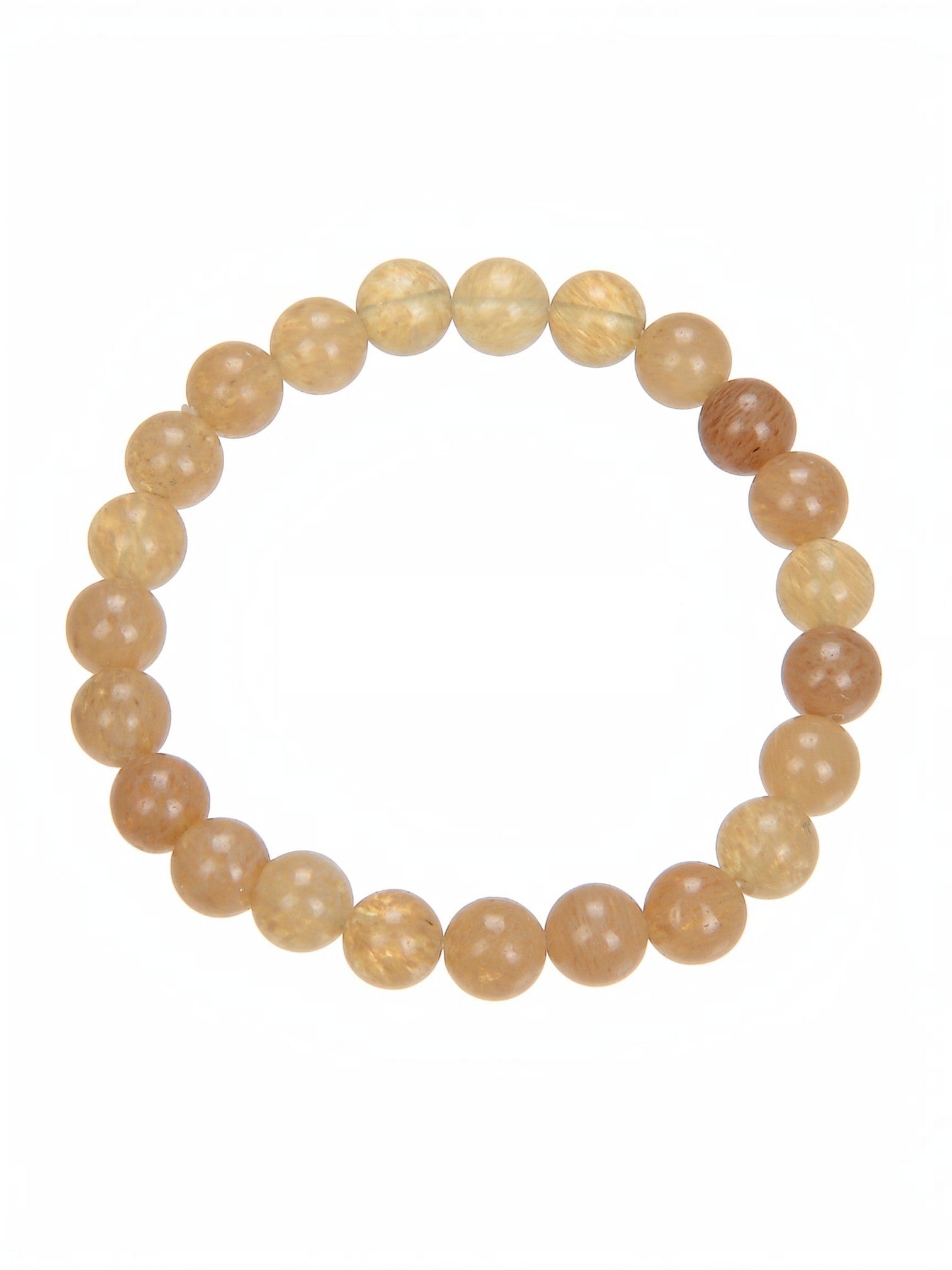 Citrine Quartz  Stone Stretch Bracelet B1981-4MM