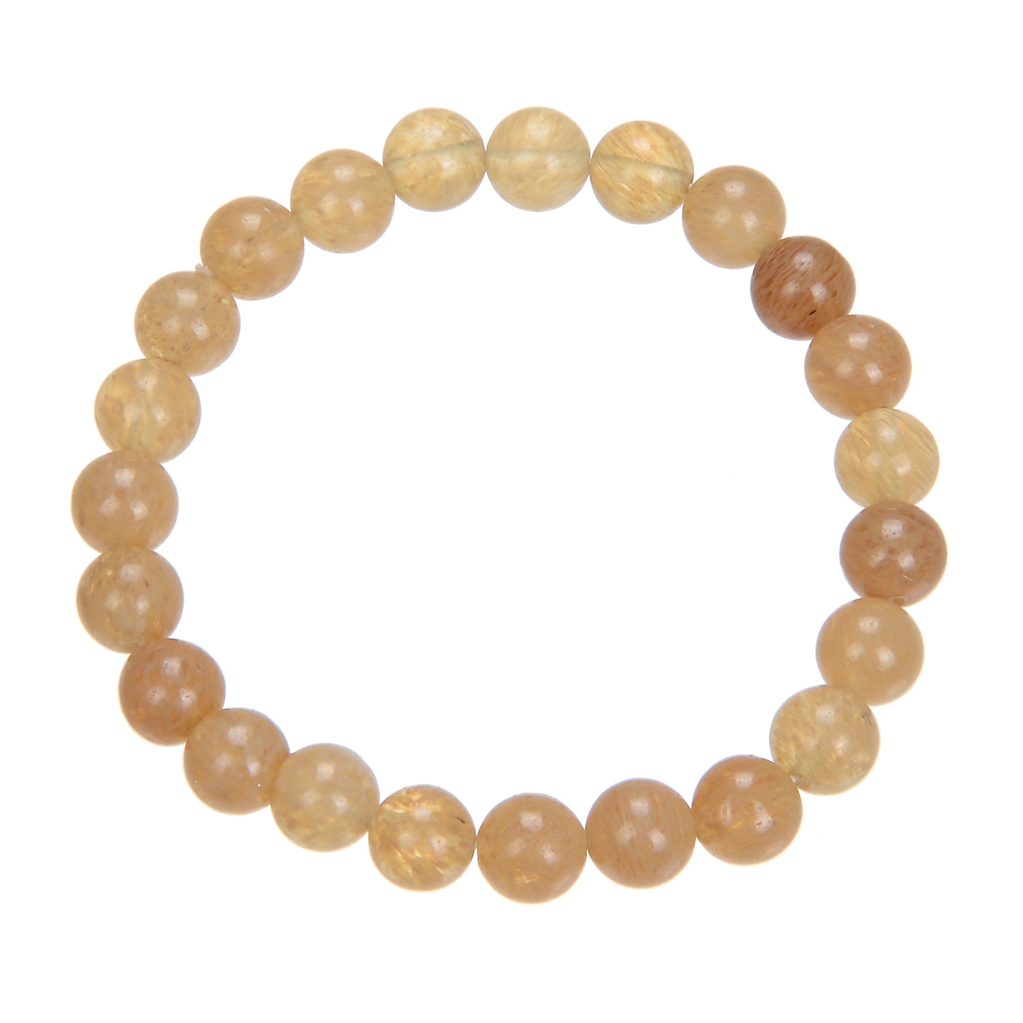 Citrine Quartz  Stone Stretch Bracelet B1981-10MM