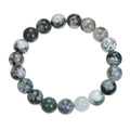 Tree Line Agate Stone Stretch Bracelet B1982-10MM