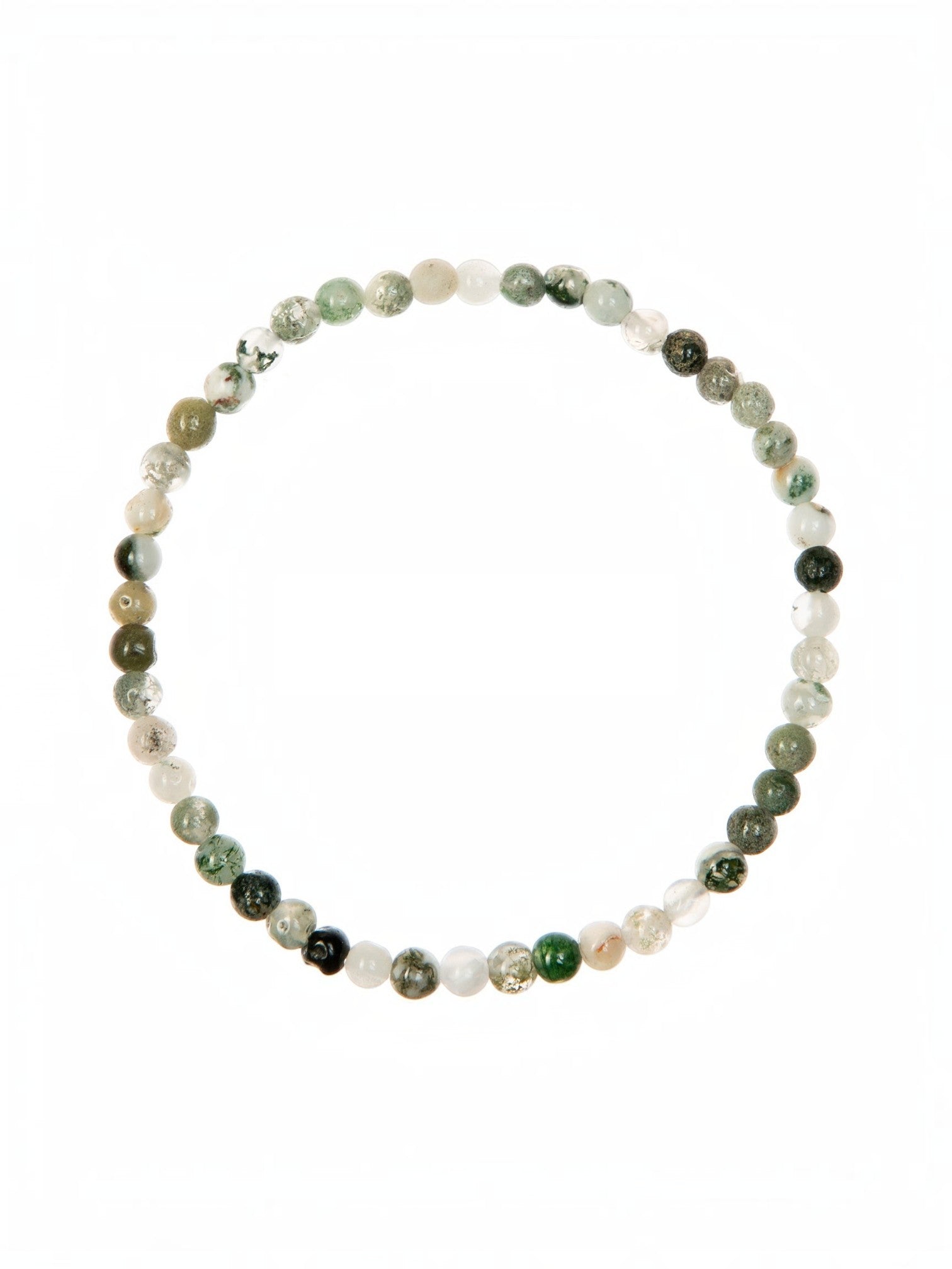 Tree Line Agate Stone Stretch Bracelet B1982-4MM