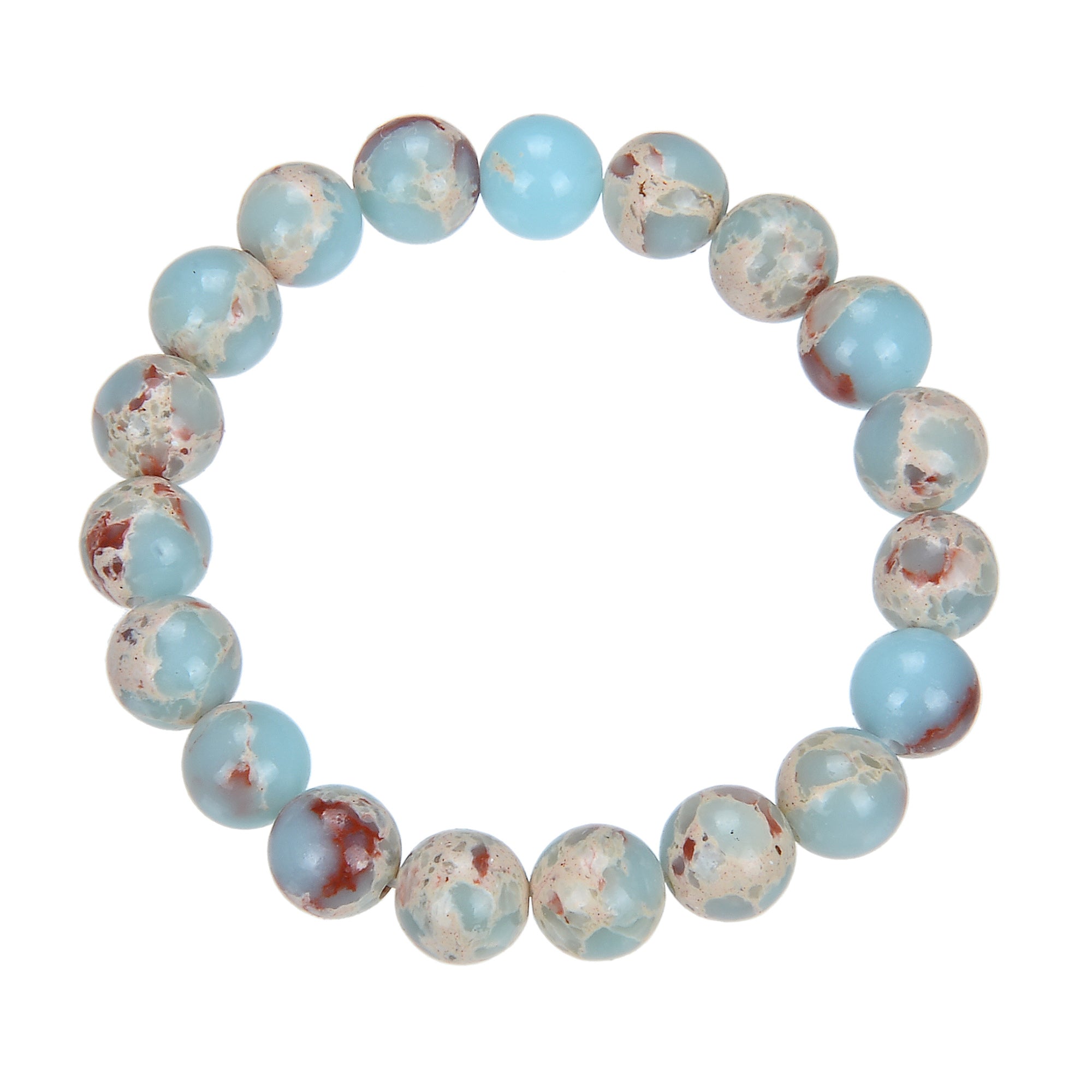 Composed ShouShan Stone Stretch Bracelet B1985-12MM