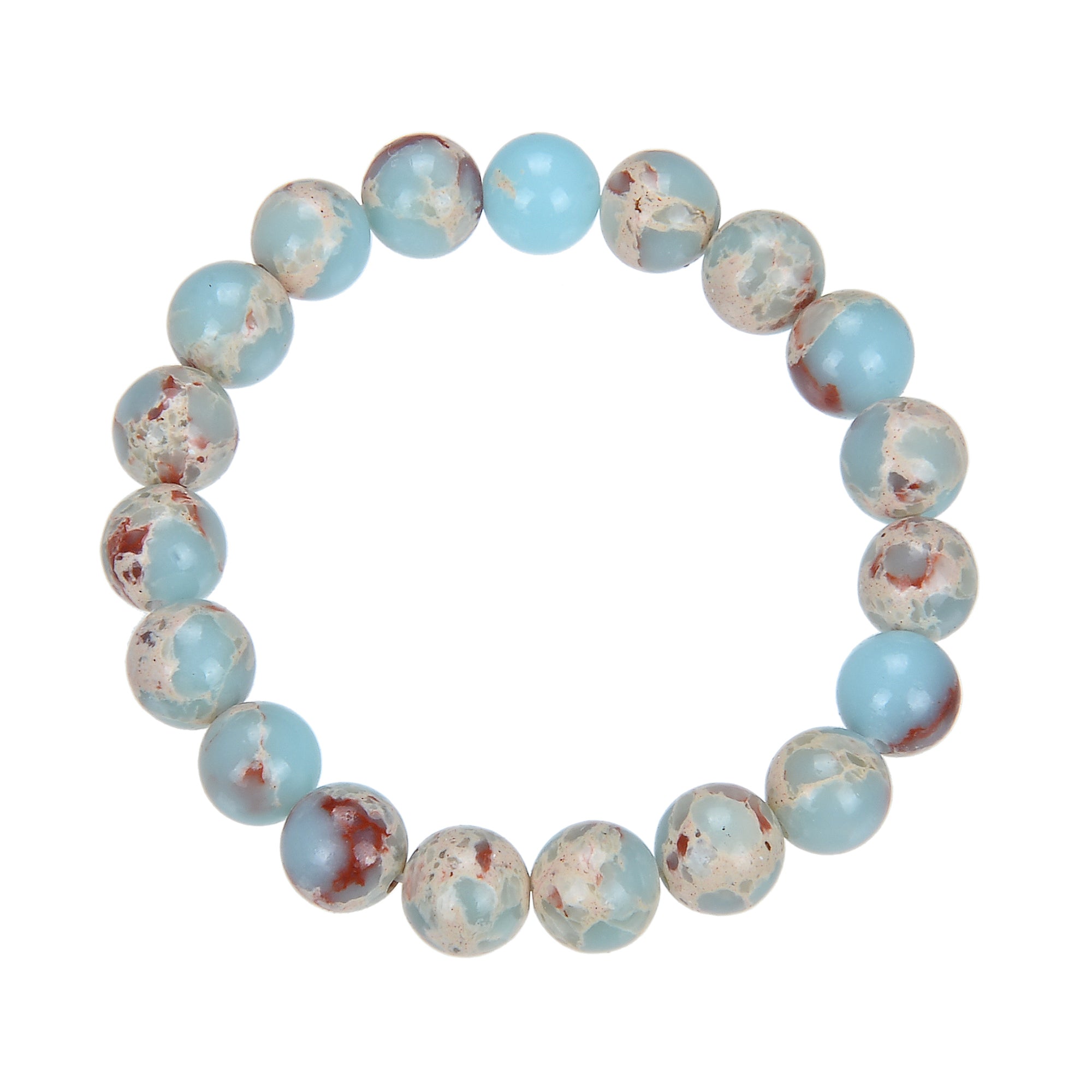 Composed ShouShan Stone Stretch Bracelet B1985-12MM
