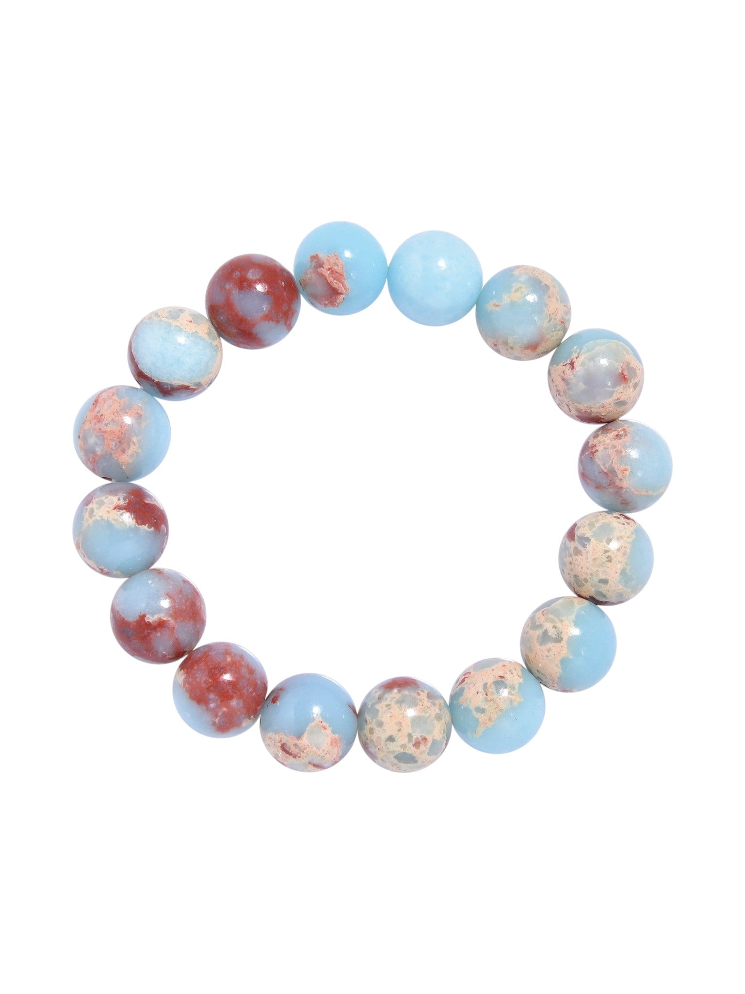 Composed ShouShan Stone Stretch Bracelet B1985-12MM