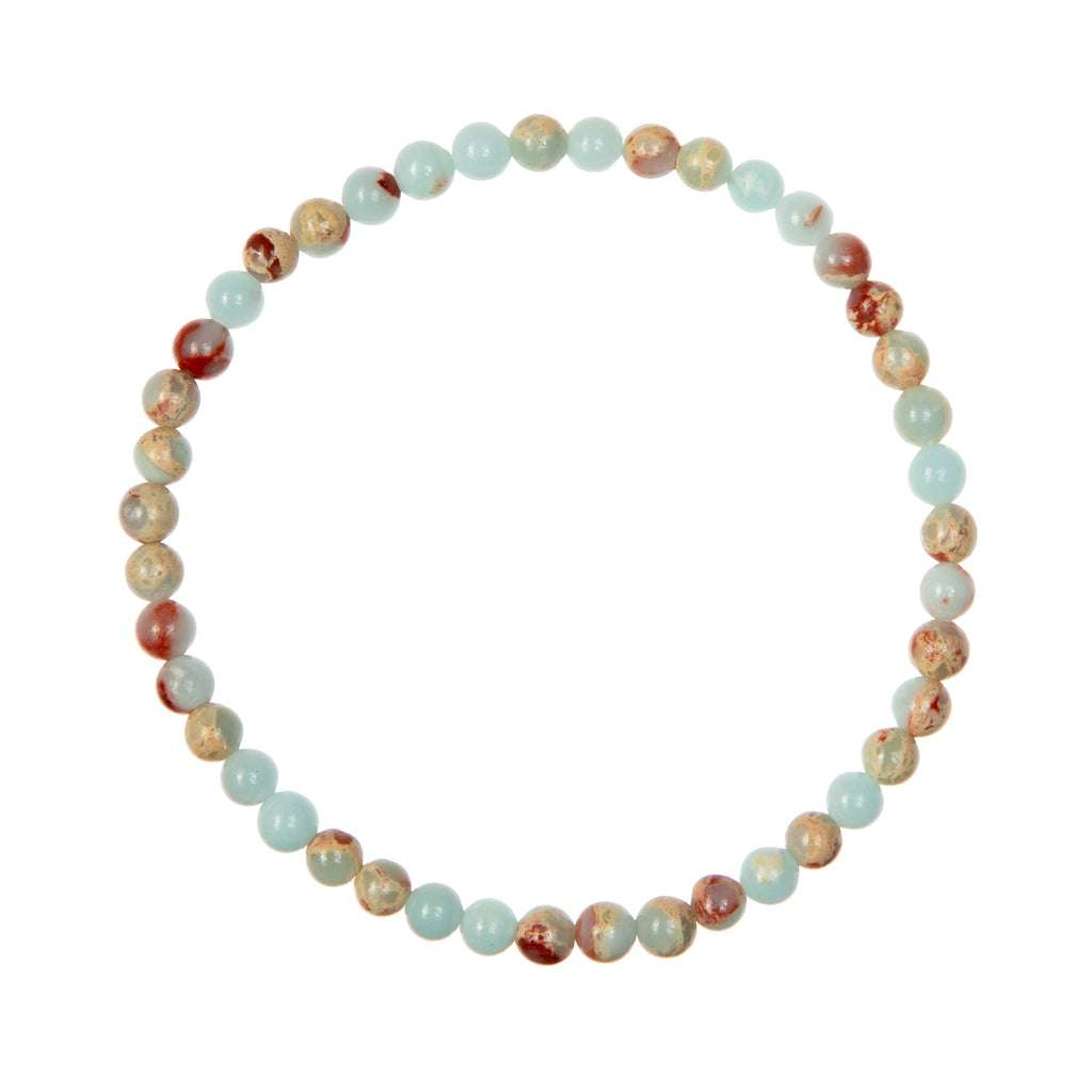 Composed ShouShan Stone Stretch Bracelet B1985-12MM