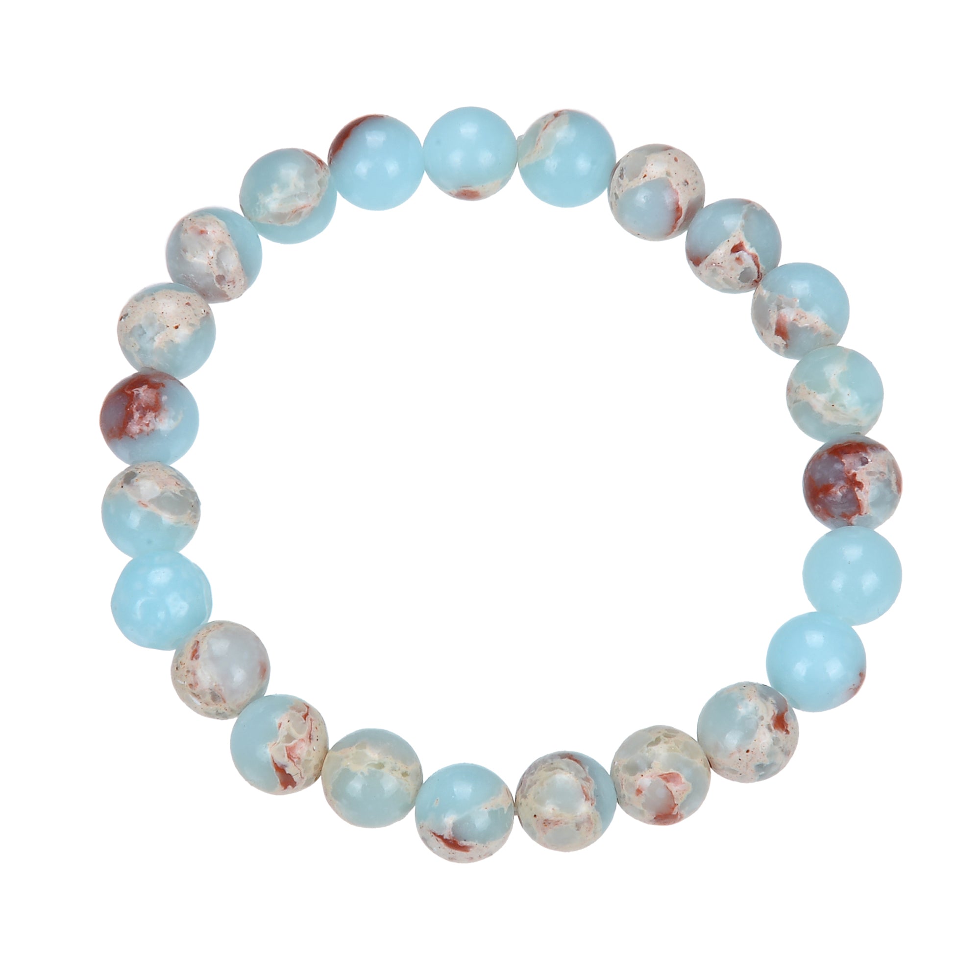 Composed ShouShan Stone Stretch Bracelet B1985-12MM