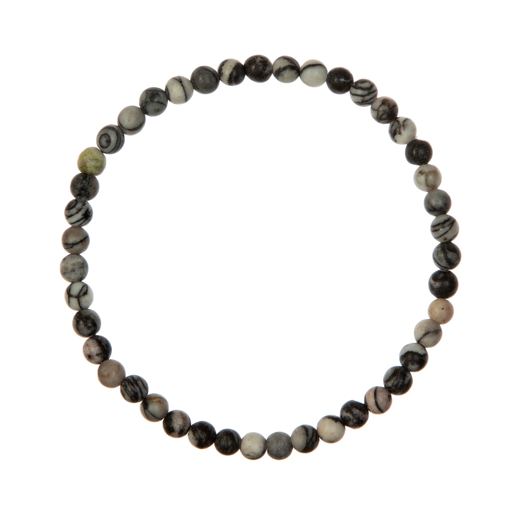 Black Network Stone Stretch Bracelet B1986-4MM