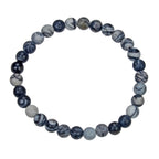 Black Network Stone Stretch Bracelet B1986-10MM