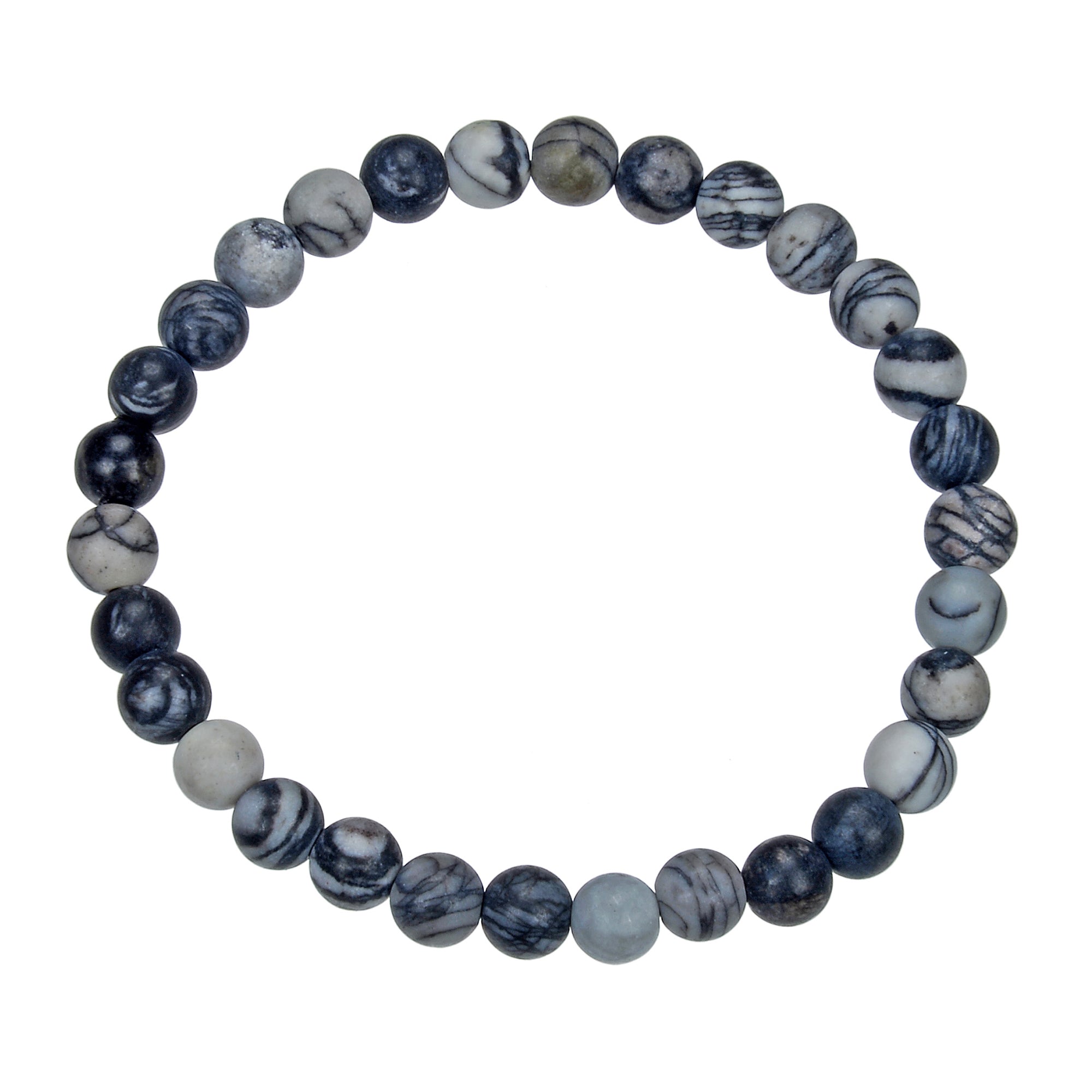 Black Network Stone Stretch Bracelet B1986-10MM