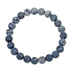 Black Network Stone Stretch Bracelet B1986-10MM