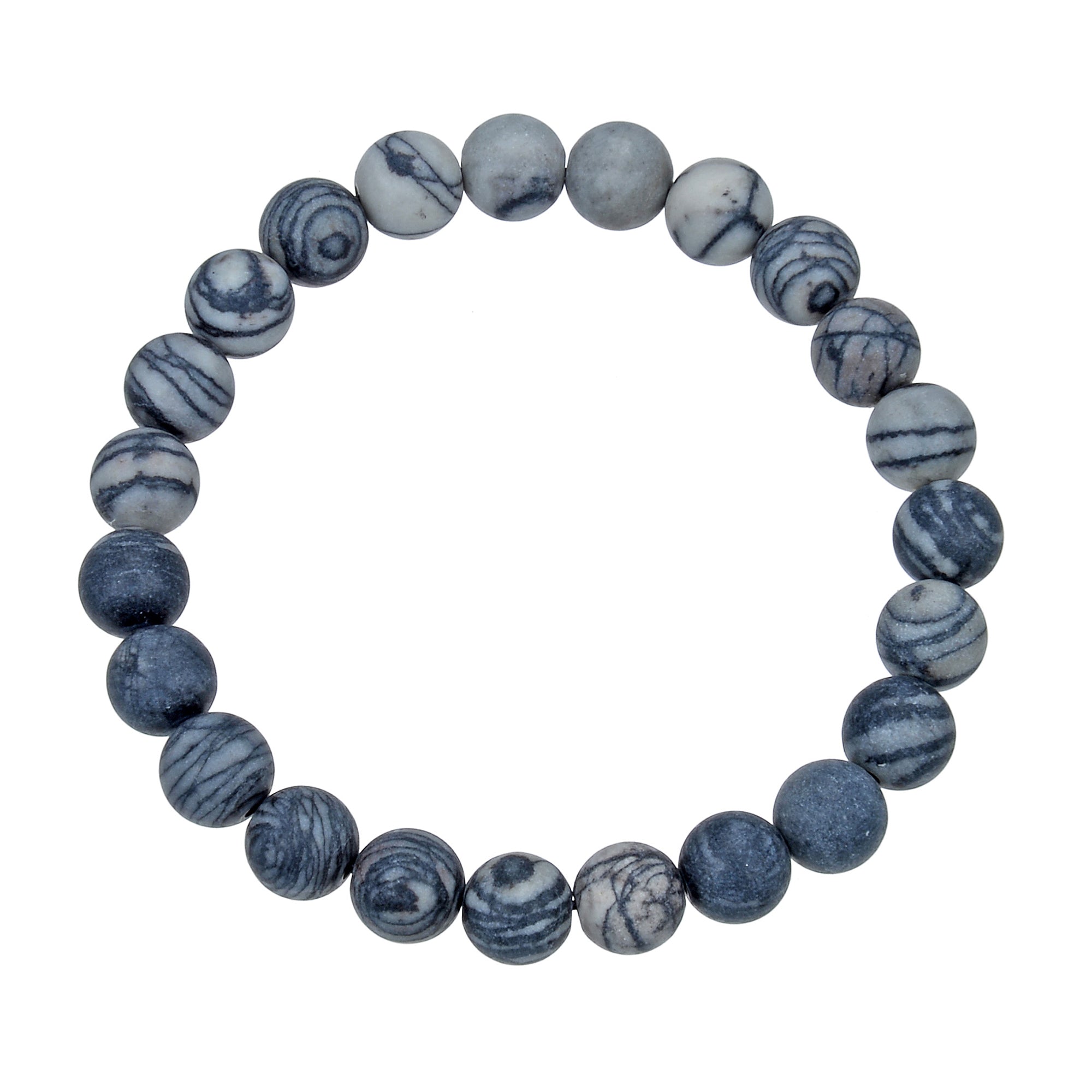 Black Network Stone Stretch Bracelet B1986-8MM