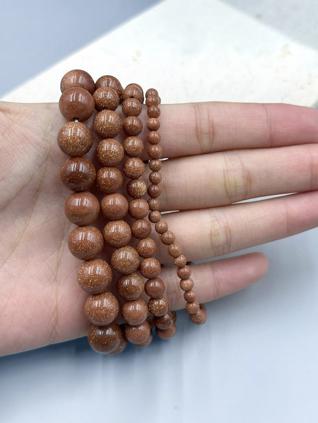 Red Gold Sandstone Bracelet B1988-8MM