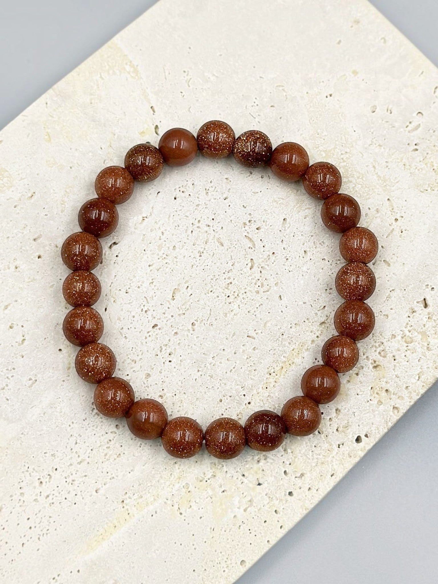 Red Gold Sandstone Bracelet B1988-8MM