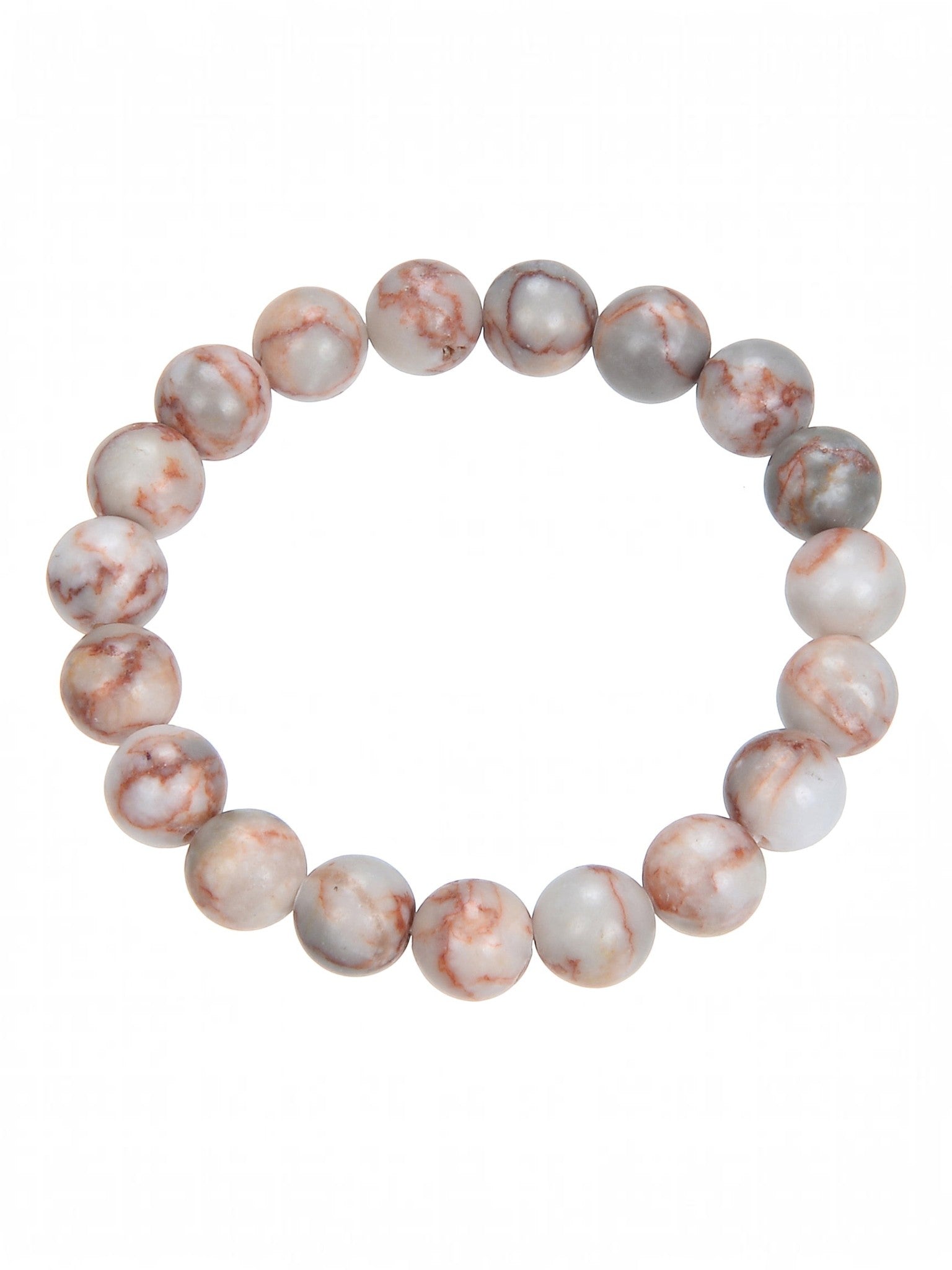 Red Network Stone Stretch Bracelet B1991-10MM