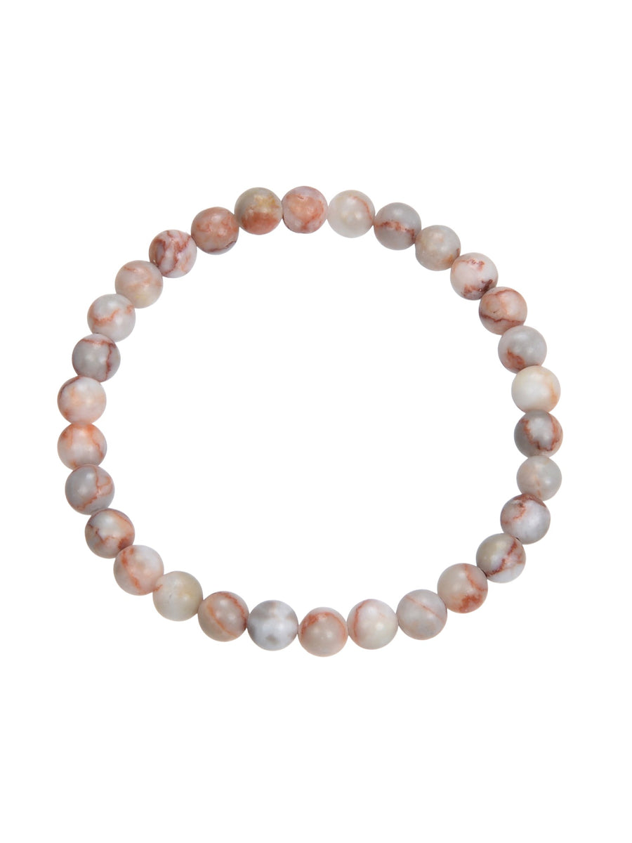Red Network Stone Stretch Bracelet B1991-6MM