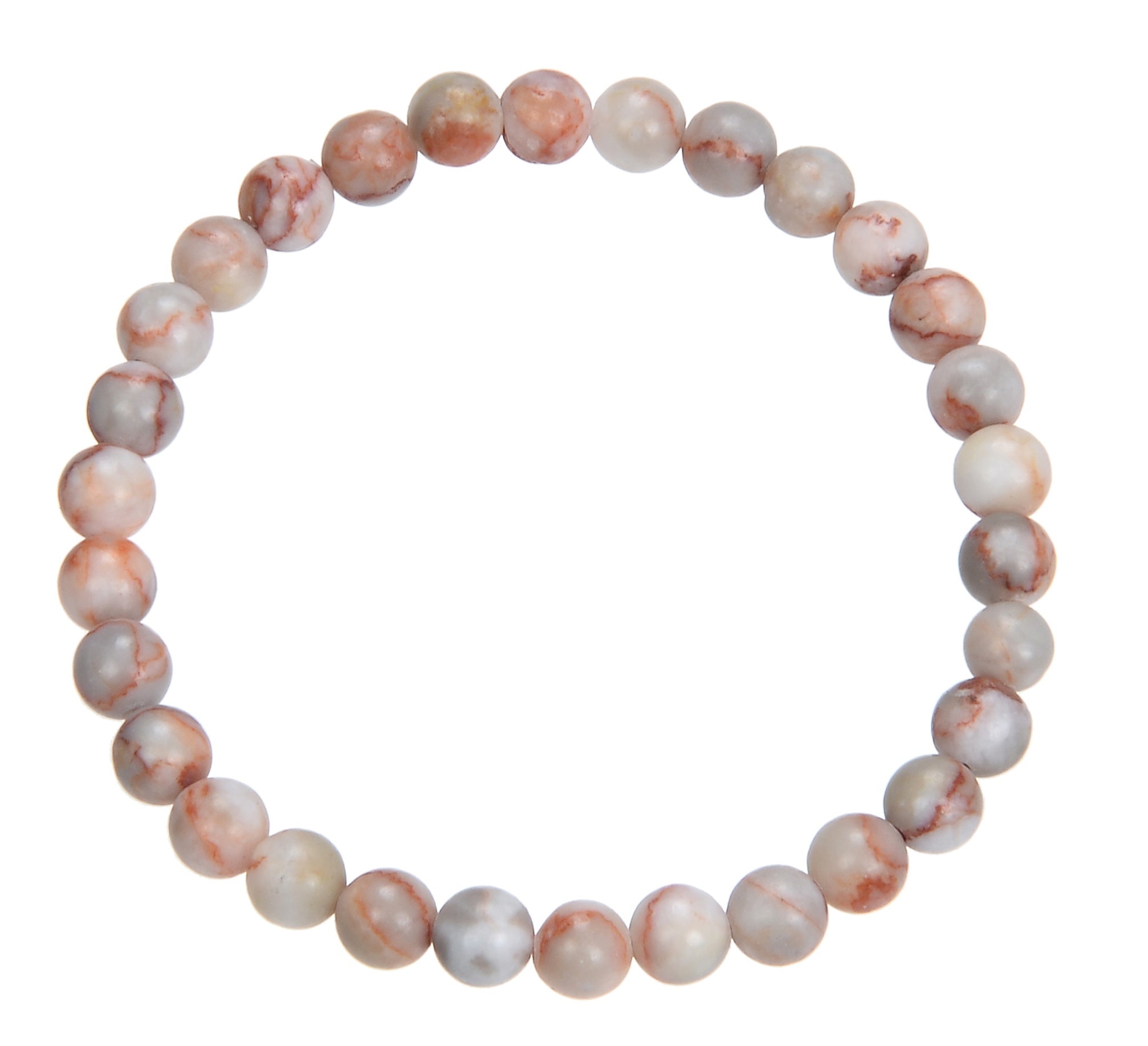 Red Network Stone Stretch Bracelet B1991-6MM