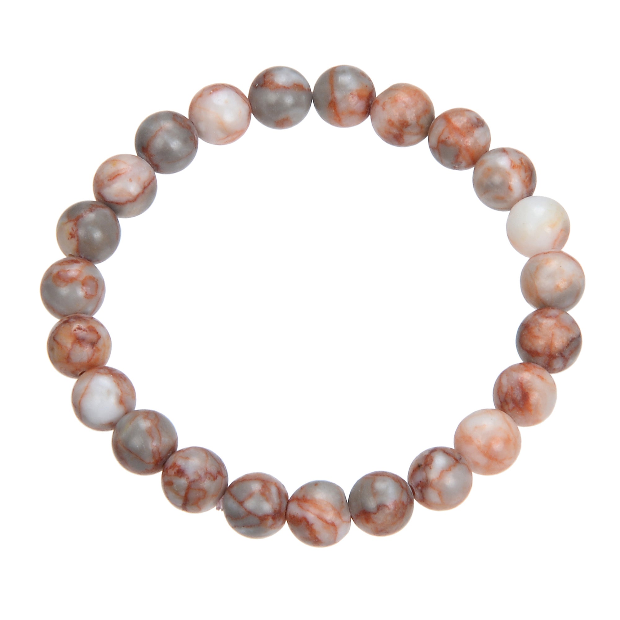 Red Network Stone Stretch Bracelet B1991-8MM