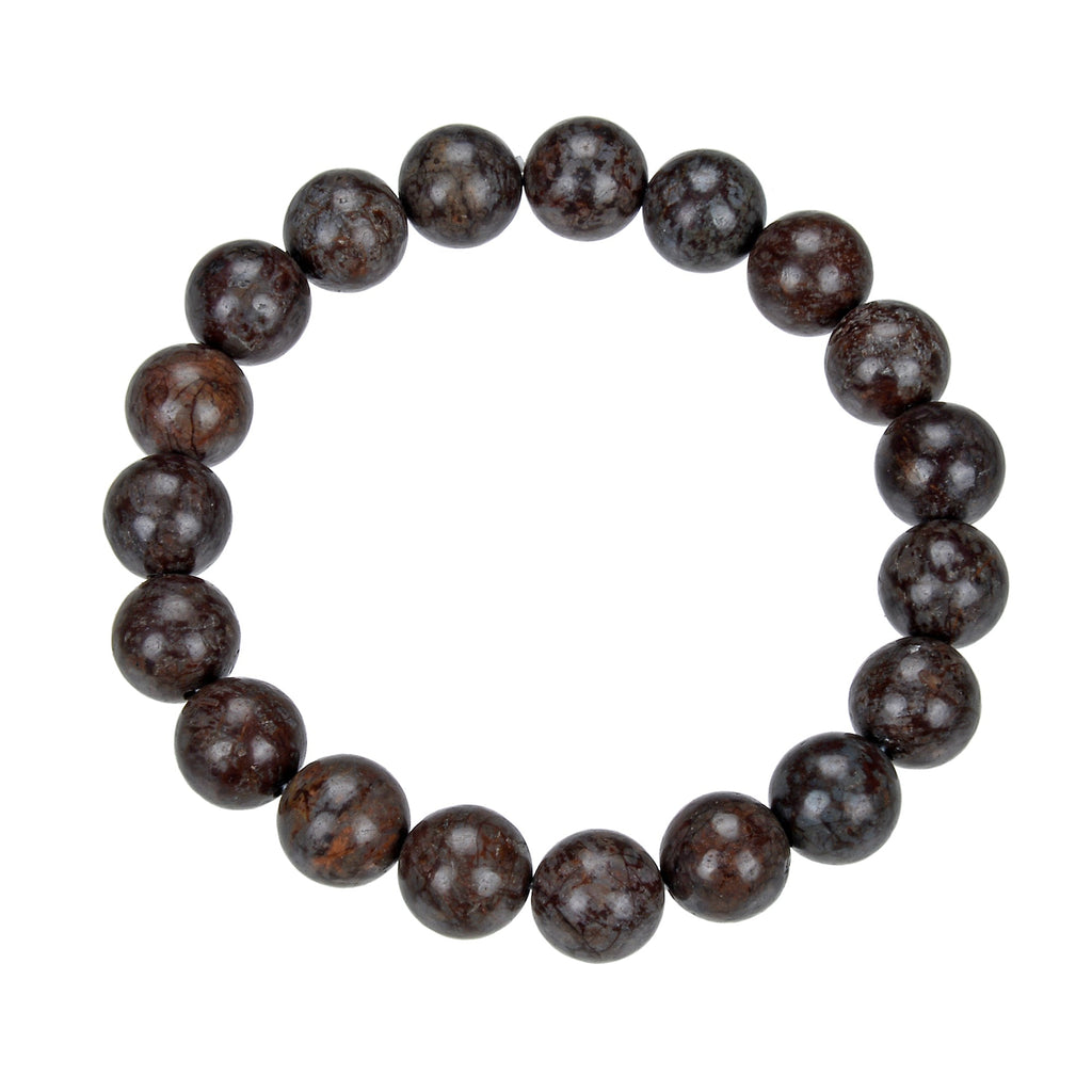 Red Snowflake Stone Stretch Bracelet B1992-6MM