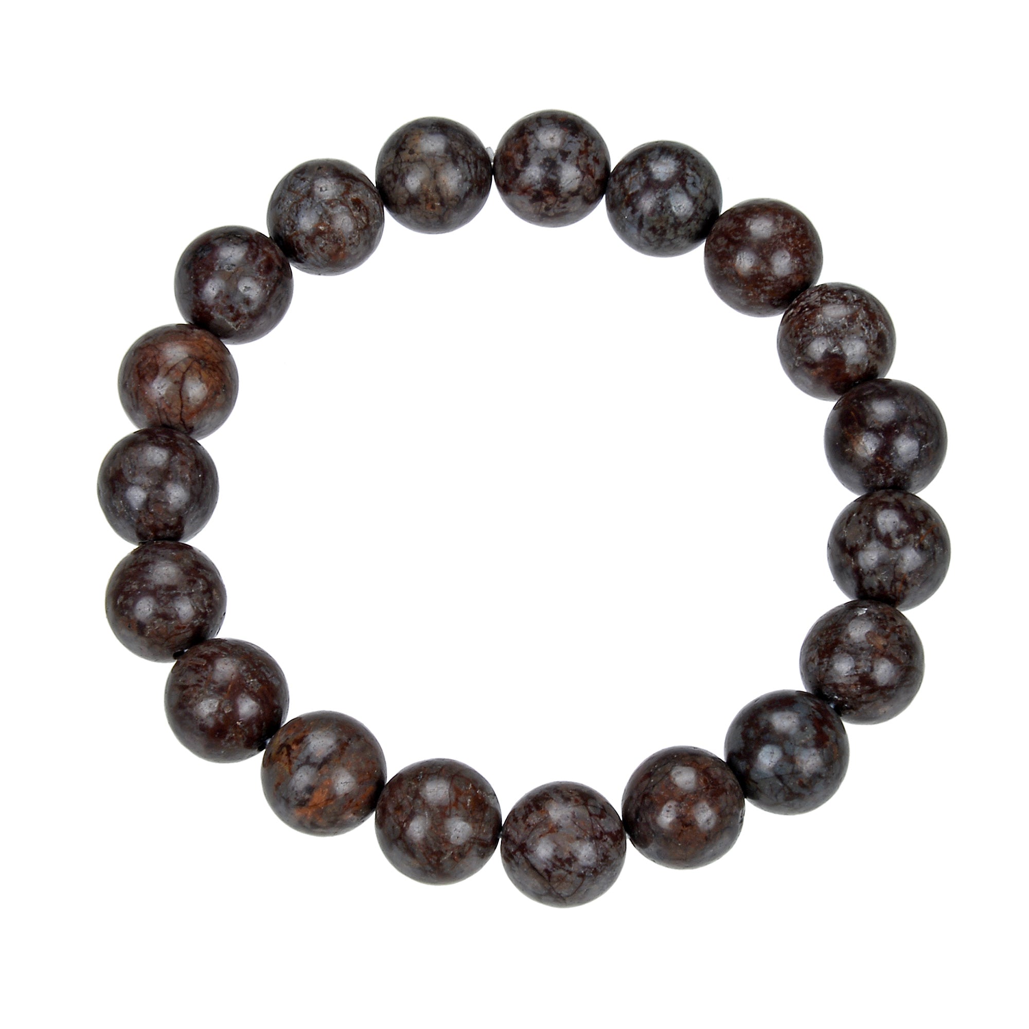 Red Snowflake Stone Stretch Bracelet B1992-10MM