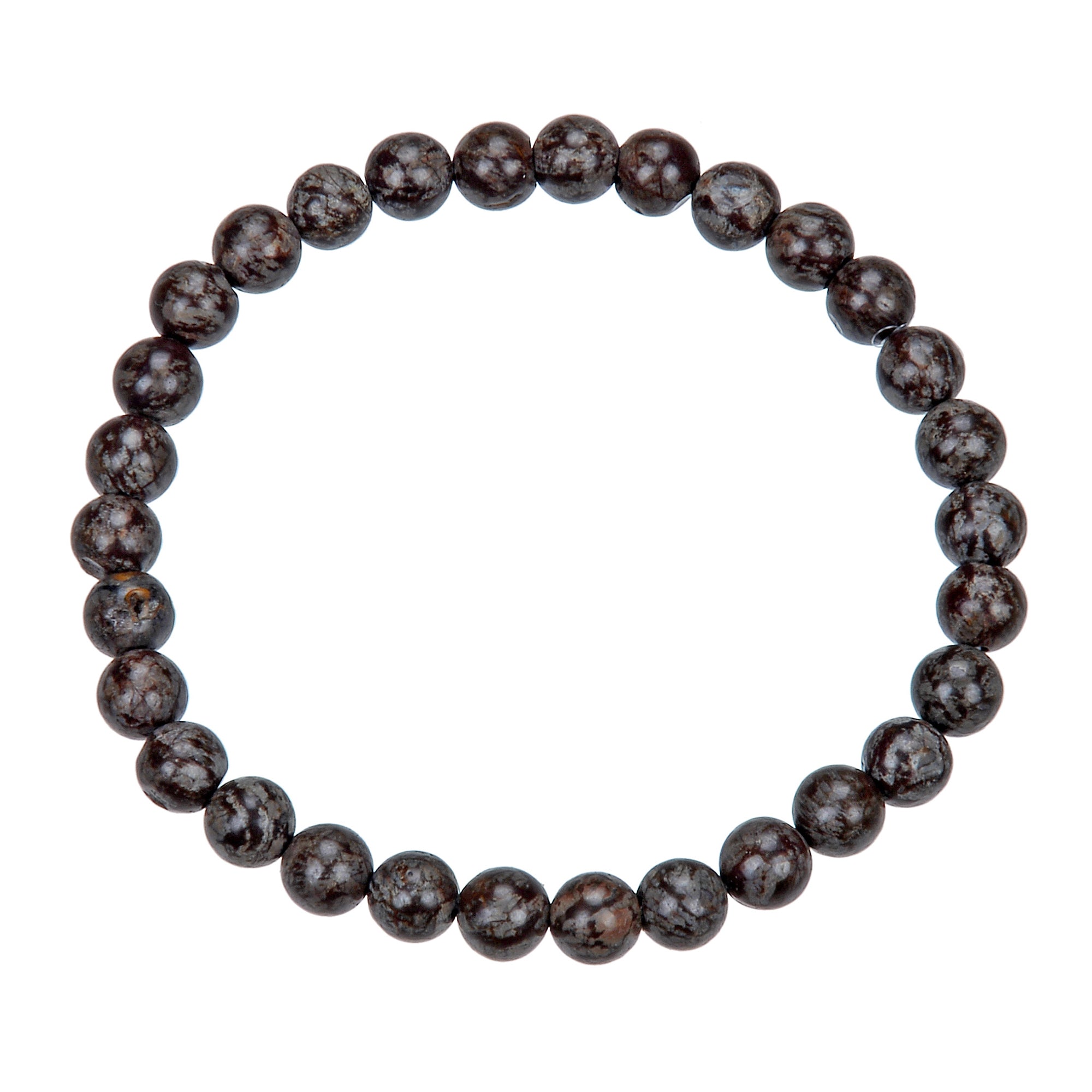Red Snowflake Stone Stretch Bracelet B1992-6MM