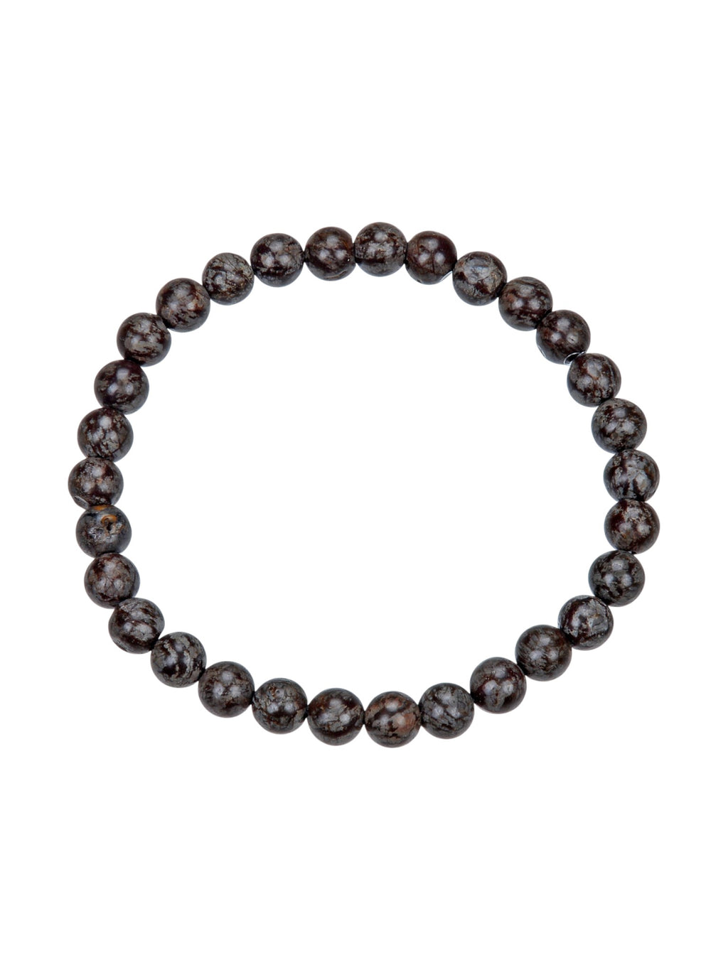 Red Snowflake Stone Stretch Bracelet B1992-6MM
