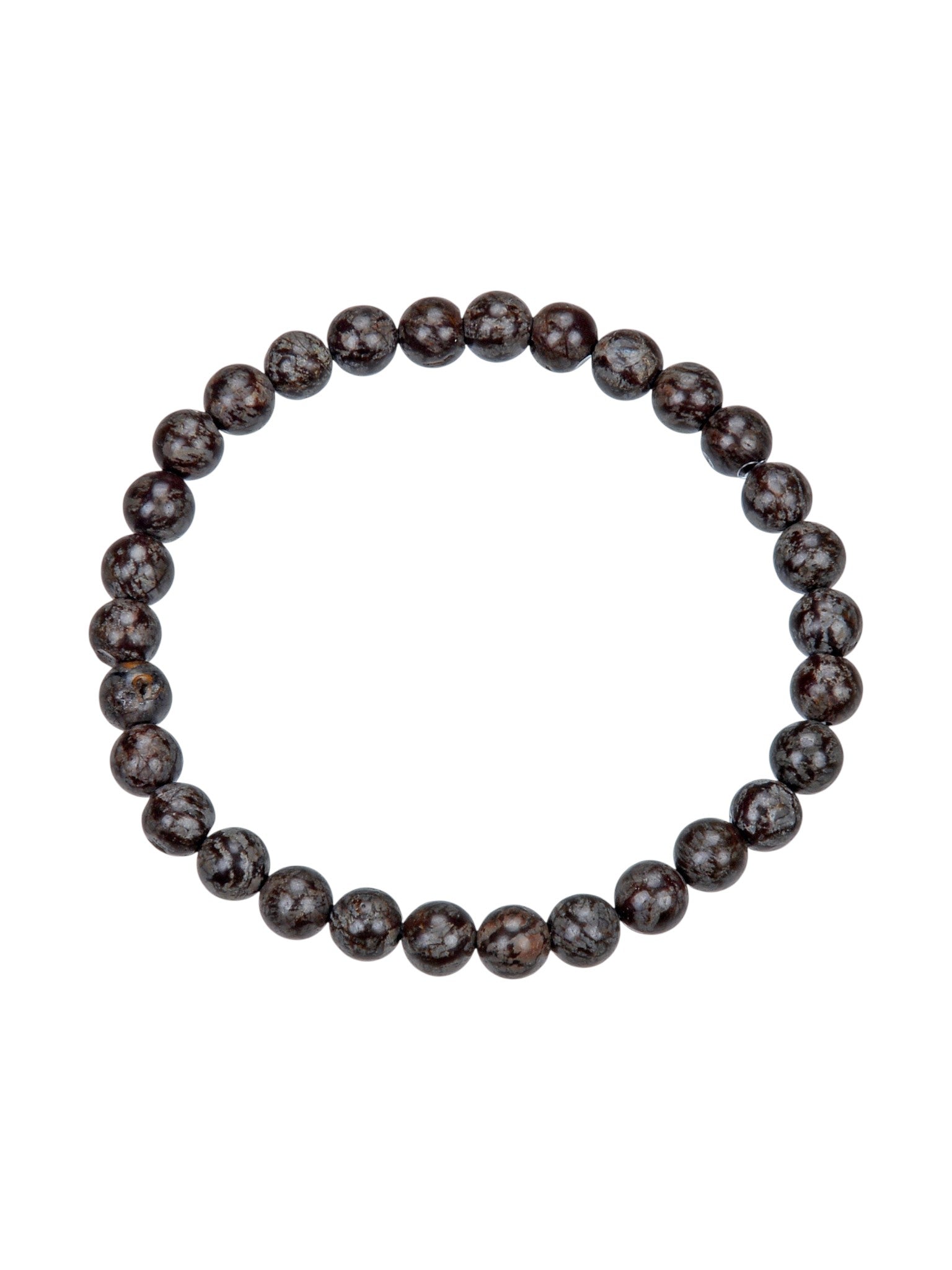 Red Snowflake Stone Stretch Bracelet B1992-6MM