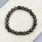 Red Snowflake Stone Stretch Bracelet B1992-6MM