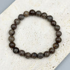 Red Snowflake Stone Stretch Bracelet B1992-6MM