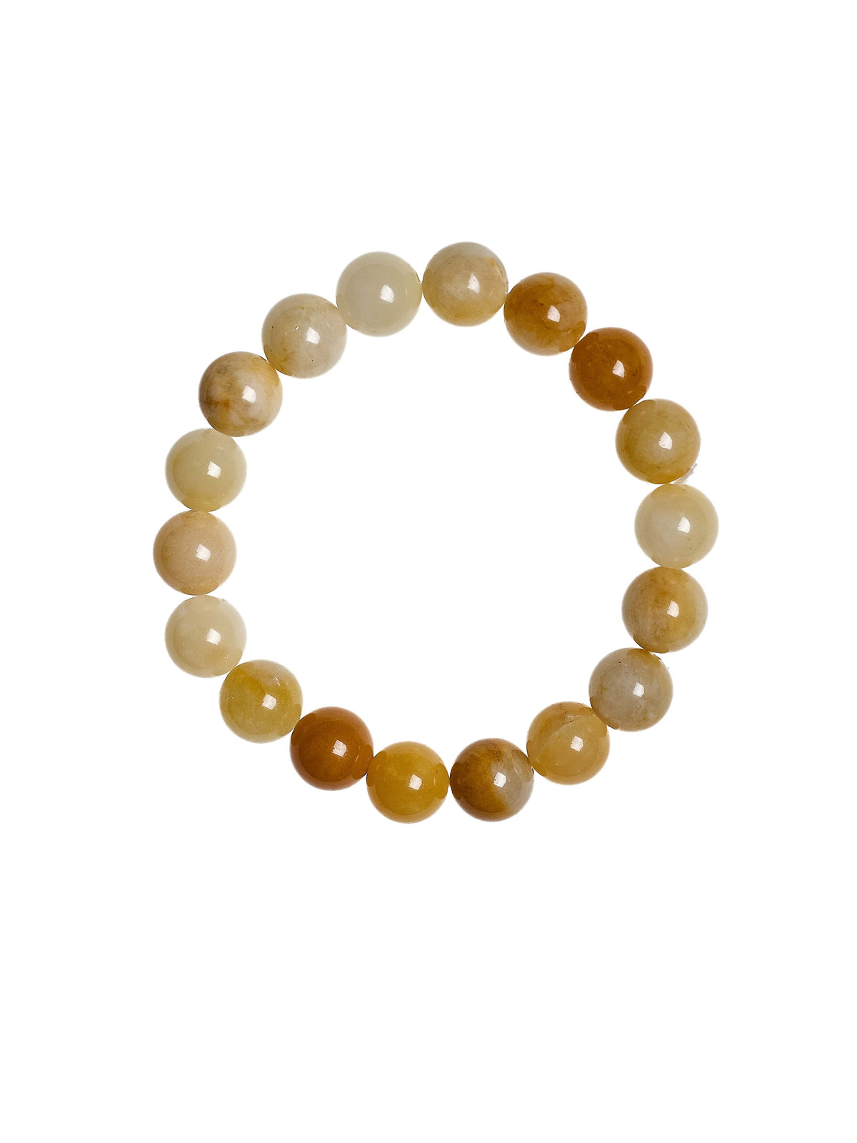 Golden Jade Stone Stretch Bracelet B1993-10MM